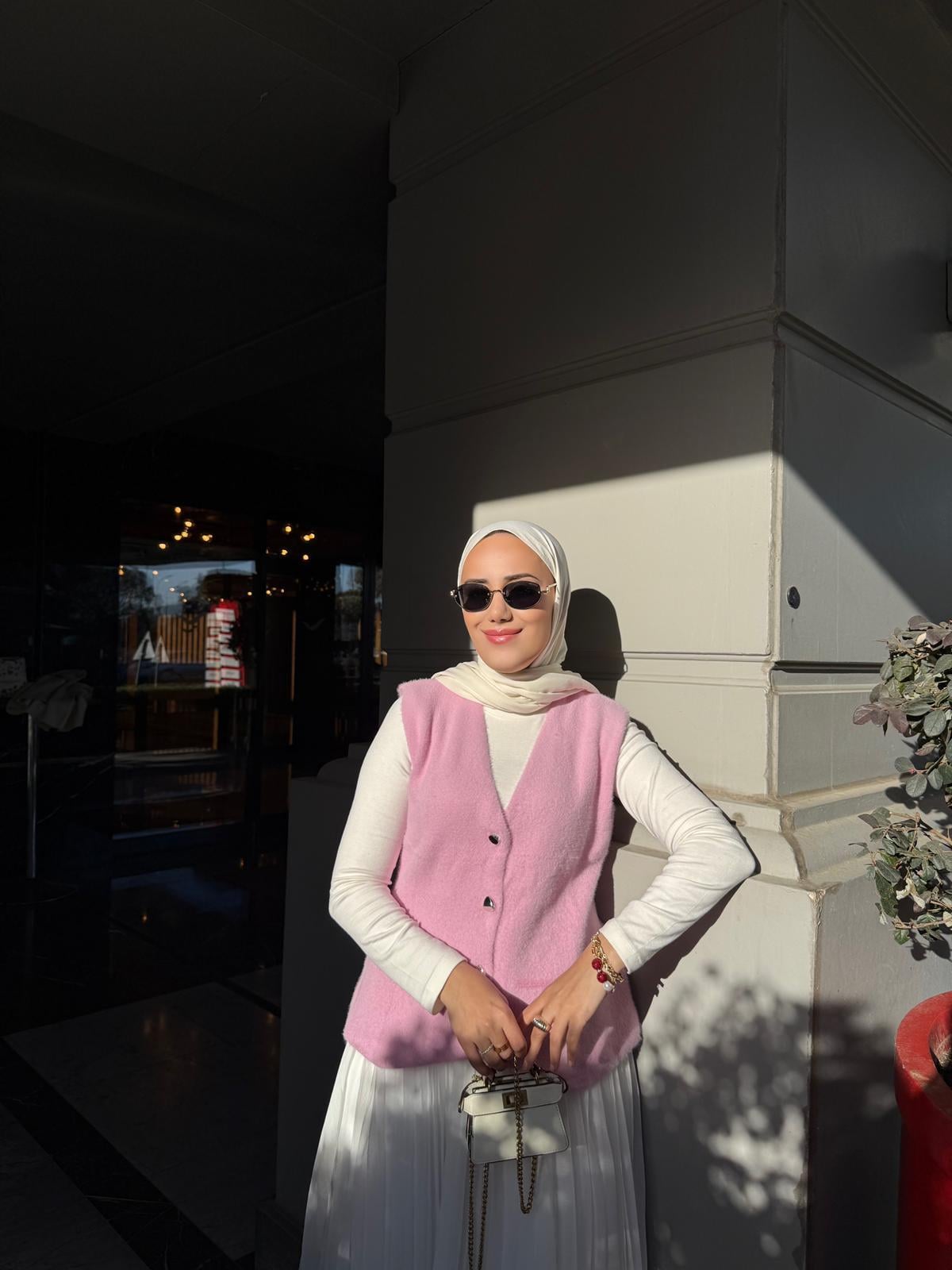 ANGORA PEMBE YELEK