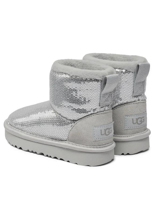 UGG Classic Mini Mirror Ball Çocuk Botu – Gümüş