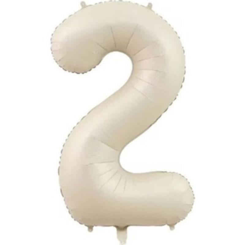 2 Yaş Rakam Folyo Balon Bej 34 inc
