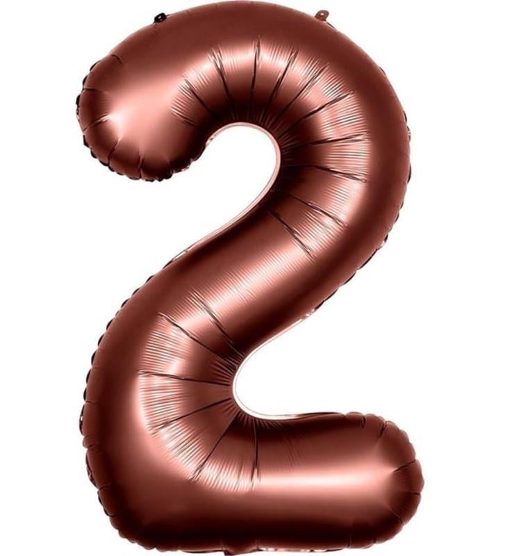 2 Yaş Rakam Folyo Balon Kahverengi 40 inc