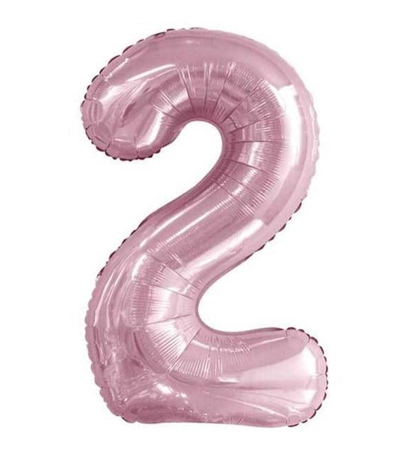 2 Yaş Rakam Folyo Balon Pembe 40 inc