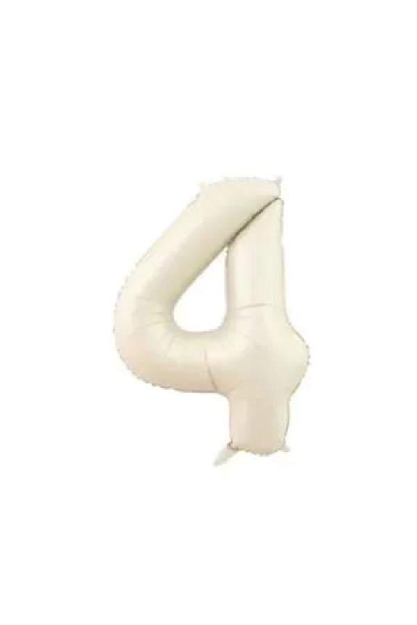 4 Yaş Rakam Folyo Balon Bej 34 inc