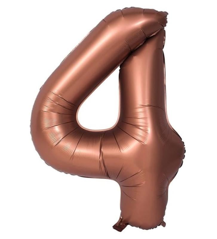 4 Yaş Rakam Folyo Balon Kahverengi 40 inc