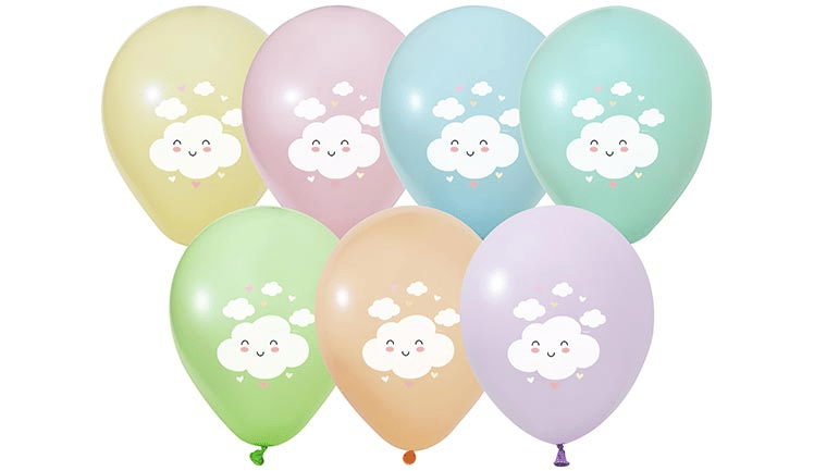 Gökkuşağı Baskılı Balon Karışık Renk 14 Adet