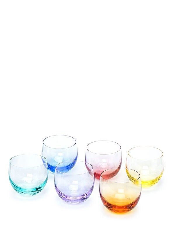 6'lı Renkli Kristal Bardak Seti