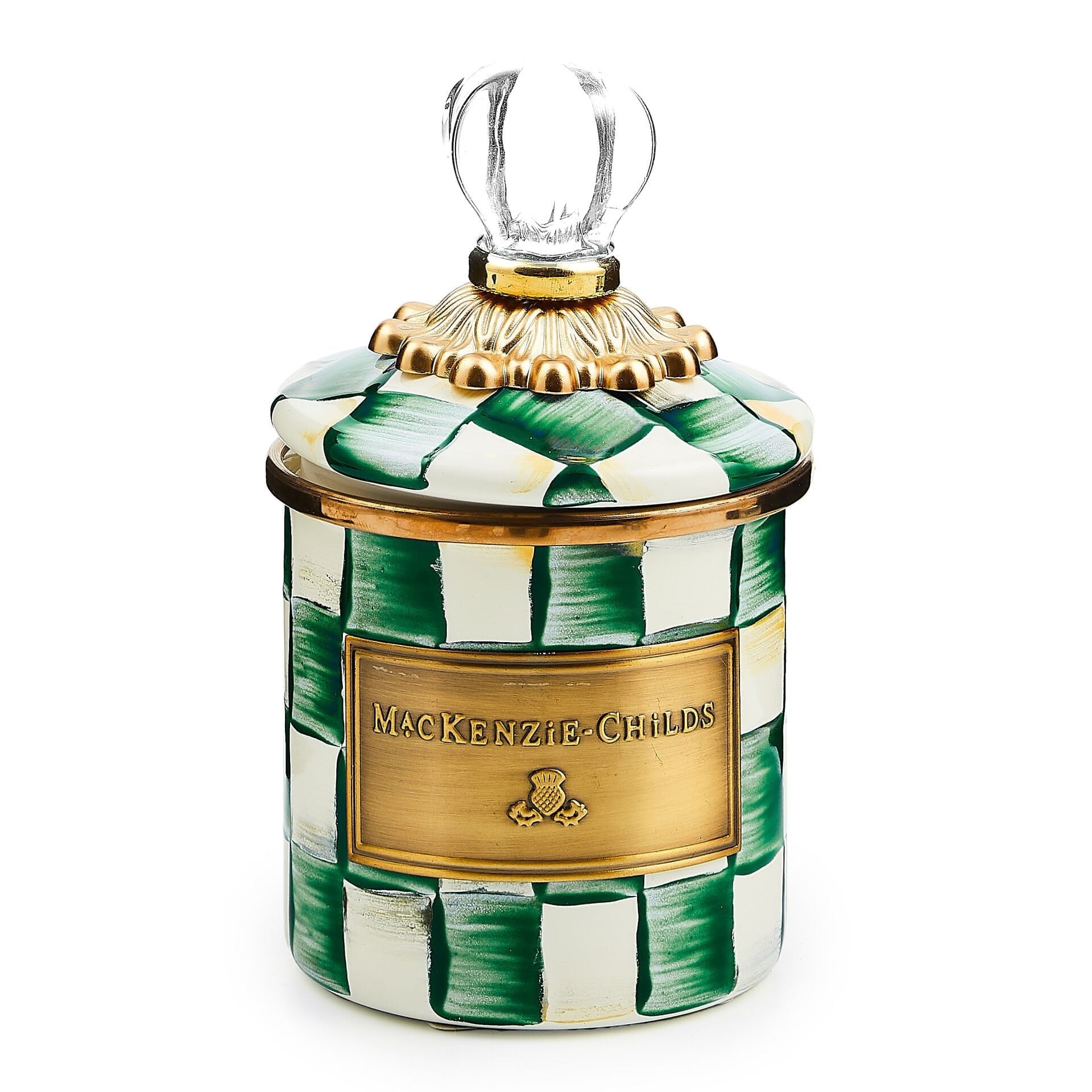 Emerald Check Mini Canister