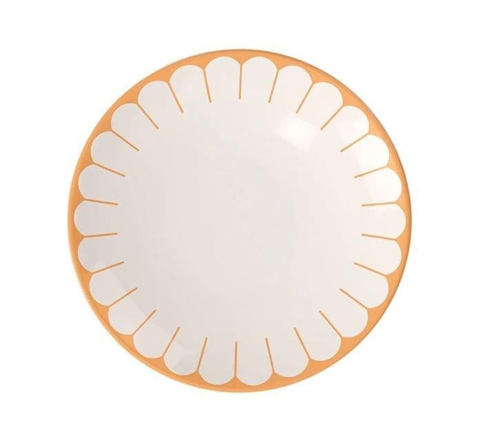FLEUR SOLEIL TURUNCU PORSELEN PASTA TABAĞI 21 CM
