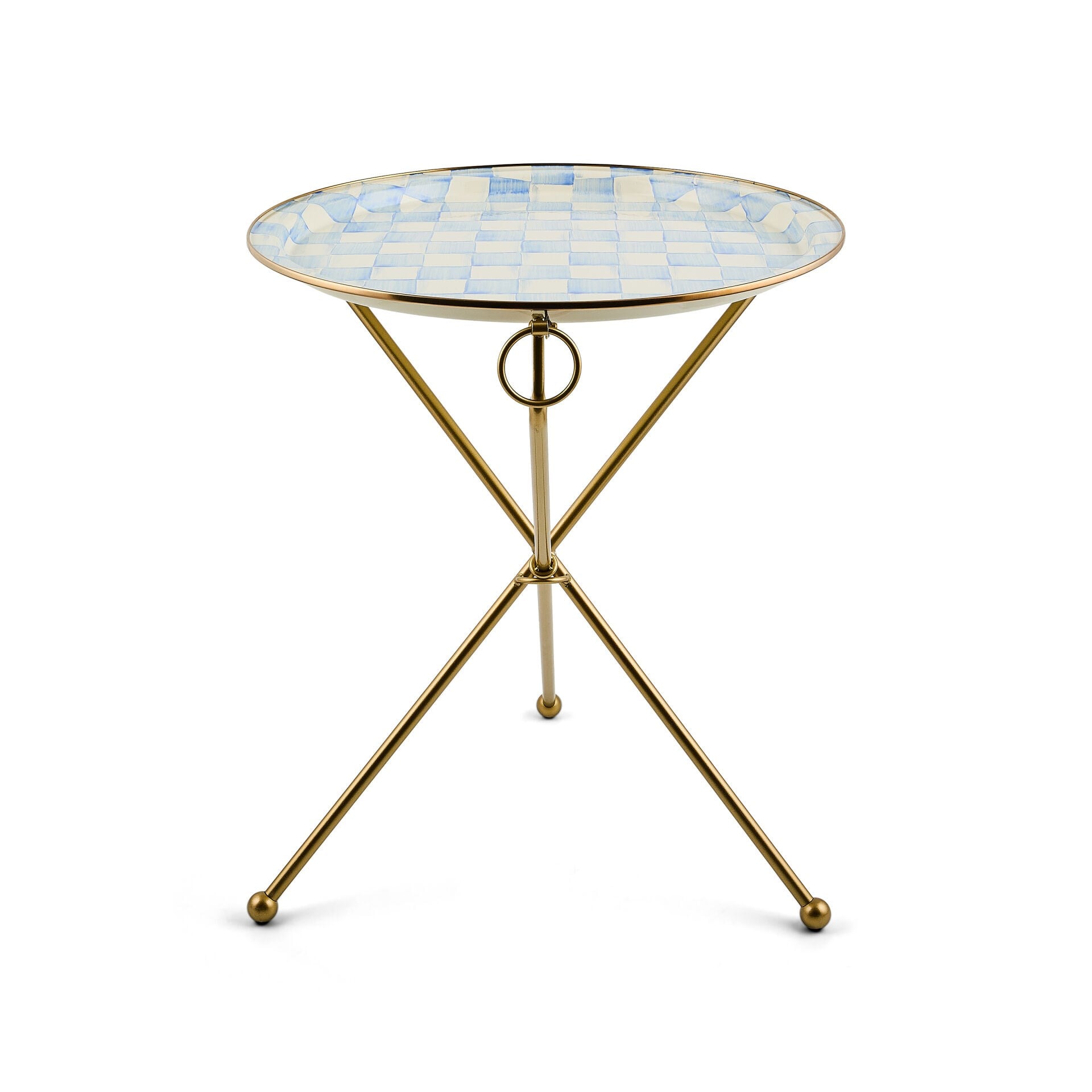 Sky Check Enamel Tilt Accent Table