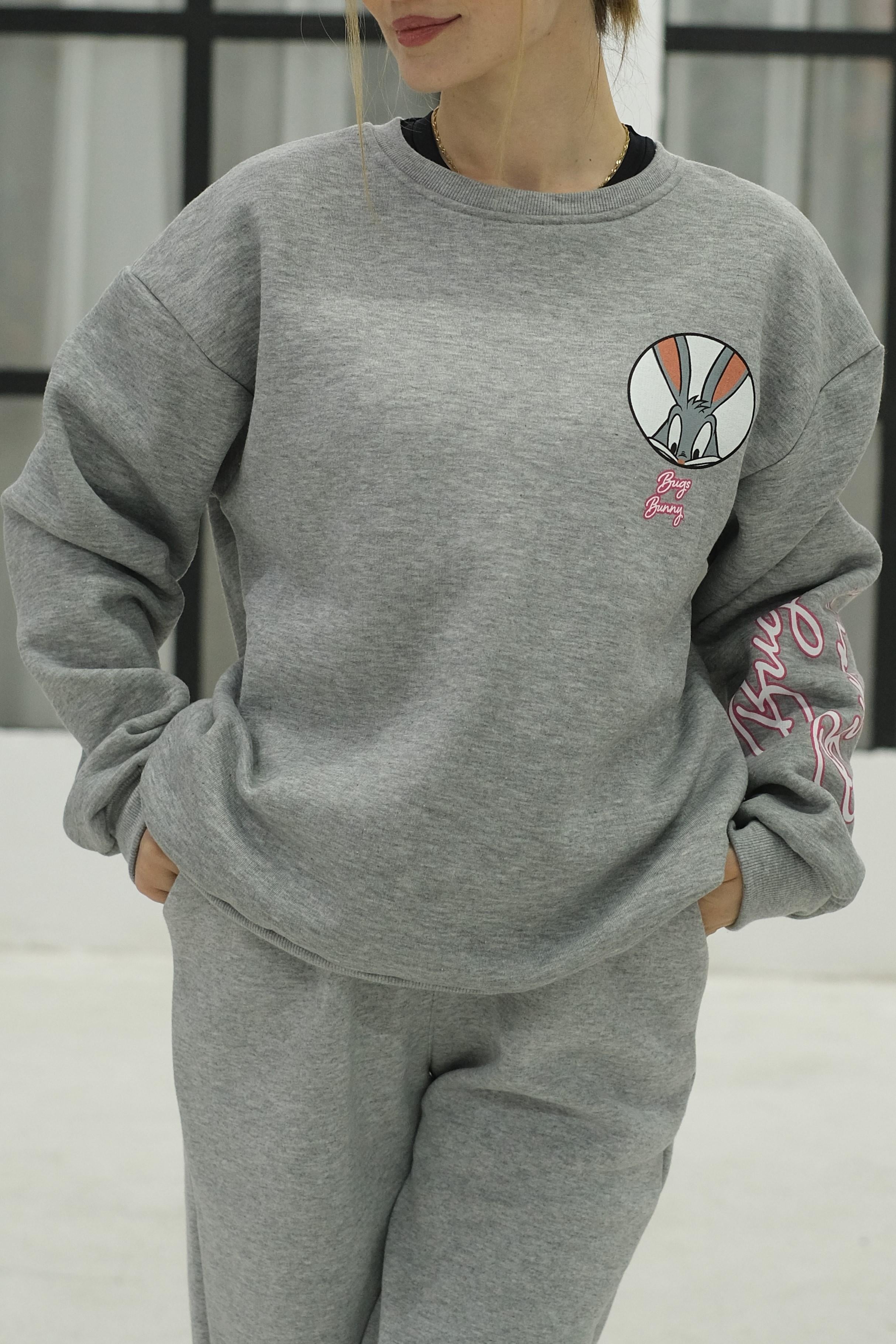 Baskılı Geniş Kalıp Sweat