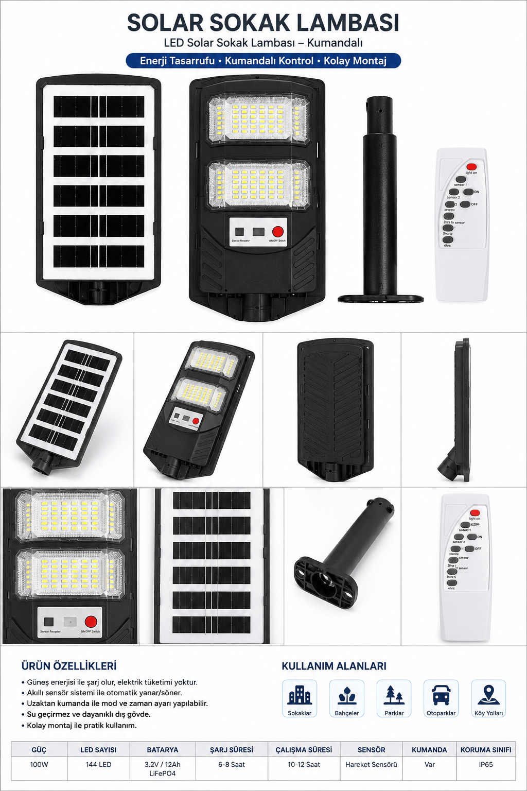 100W Solar Led Lamba