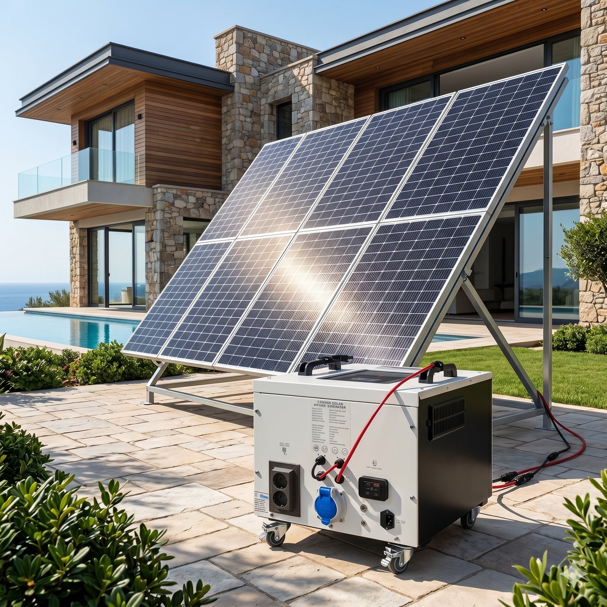 Sg 4.2 4200 watt 24v 280Ah Dört Panelli Solar Paket 