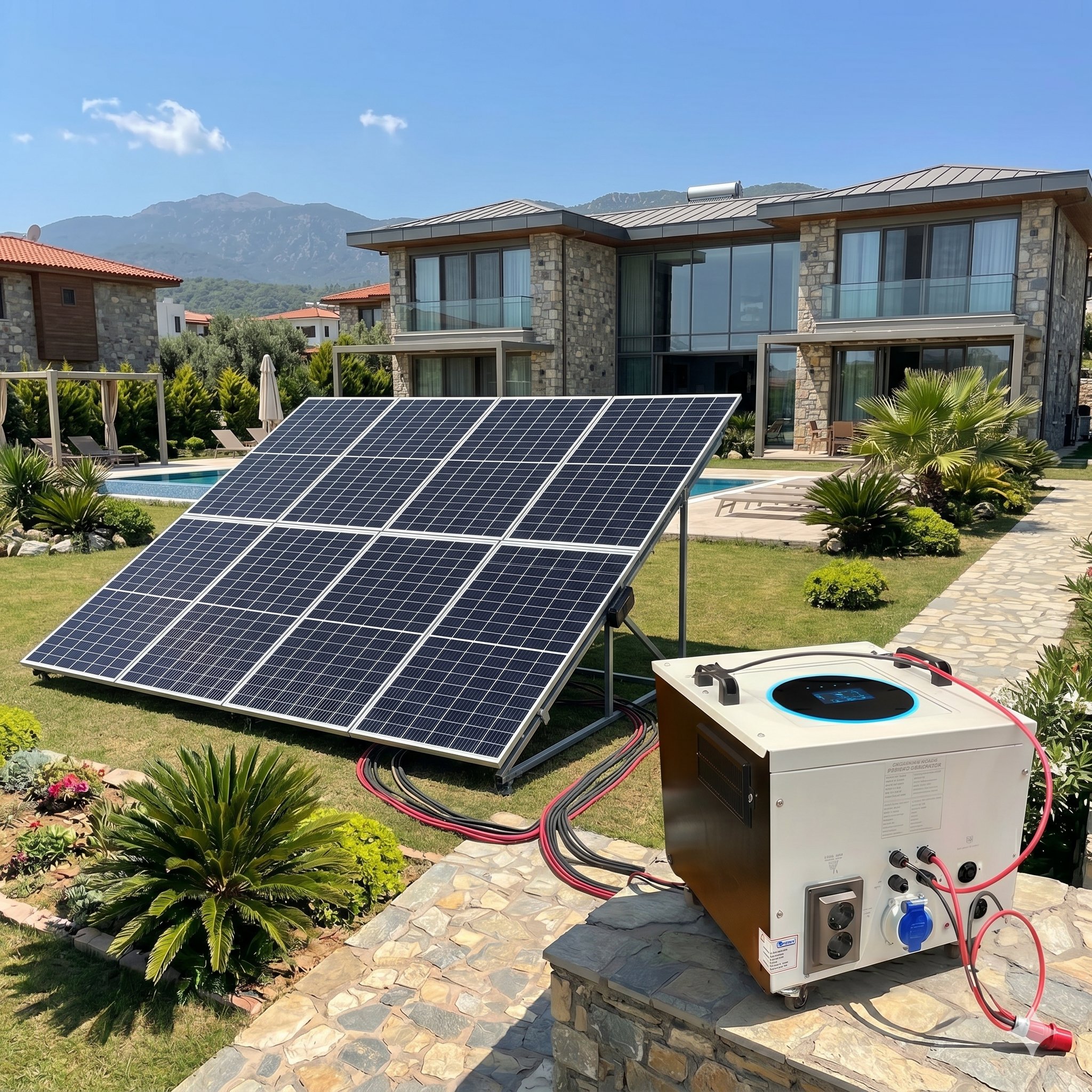 Sg 5.6 5600 watt 48v 280Ah Sekiz Panelli Solar  Sistem