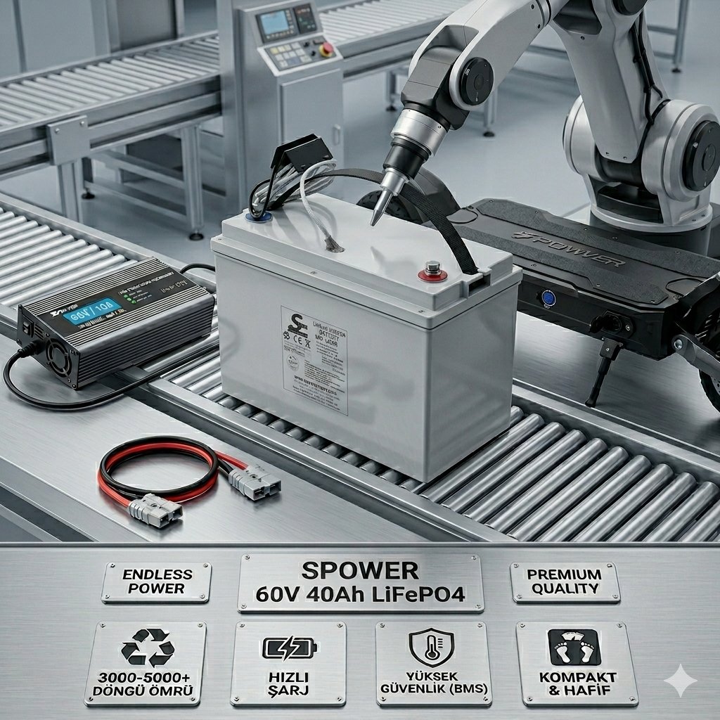 Spower 60V 40Ah Lityum Lifepo4
