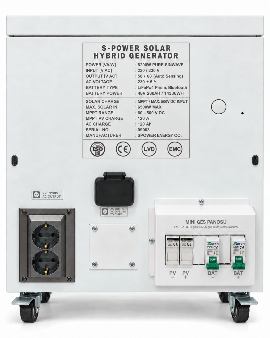 Spower Energy Solar Hibrit Jeneratör Sg-6.2 280AH  48 280