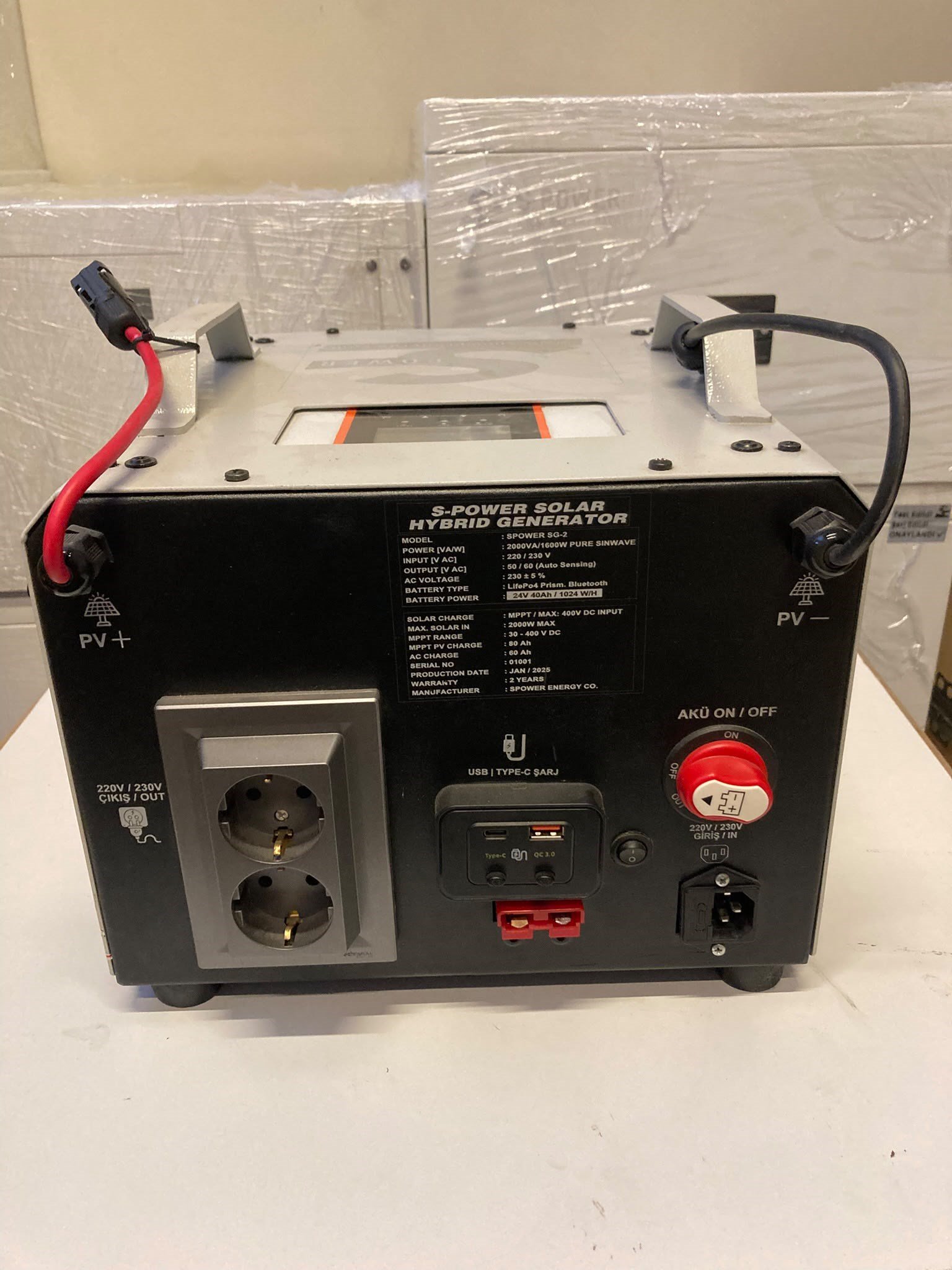 Spower SG-2 1.6KW Solar Hibrit Jeneratör 40AH Akülü