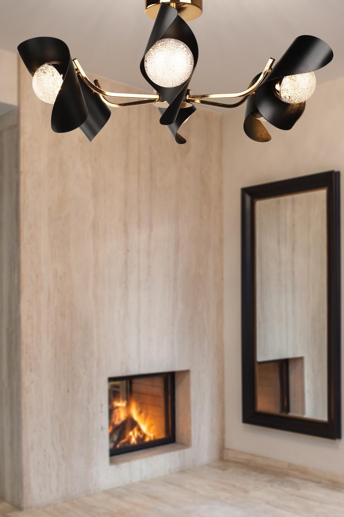 Barella Ledli 6.Lı Avize Gold Kaplama