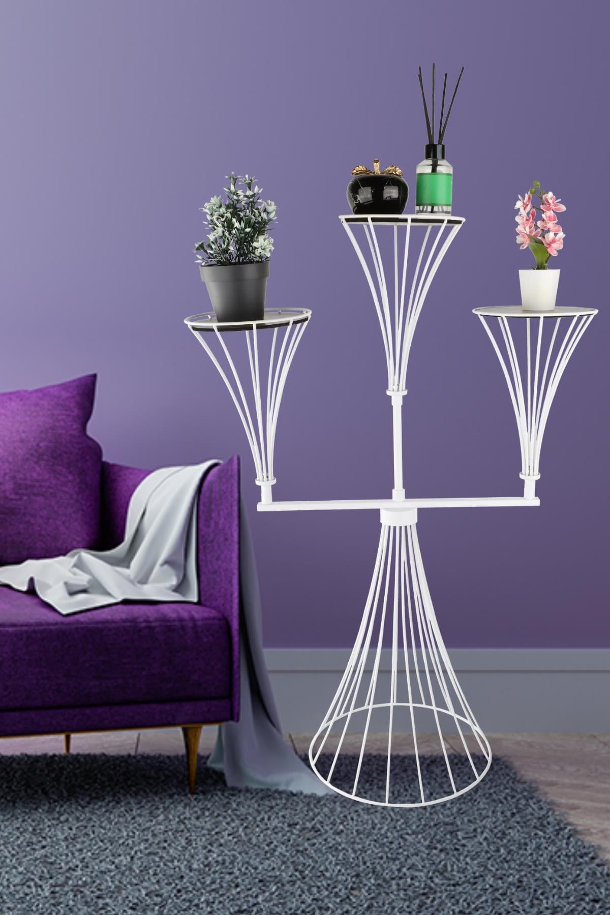 Dimitri 3.Lü Saksılık Beyaz