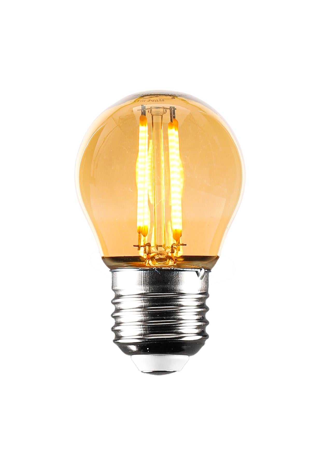 G45 Rustik Led Sarı Top Ampul 4w E27