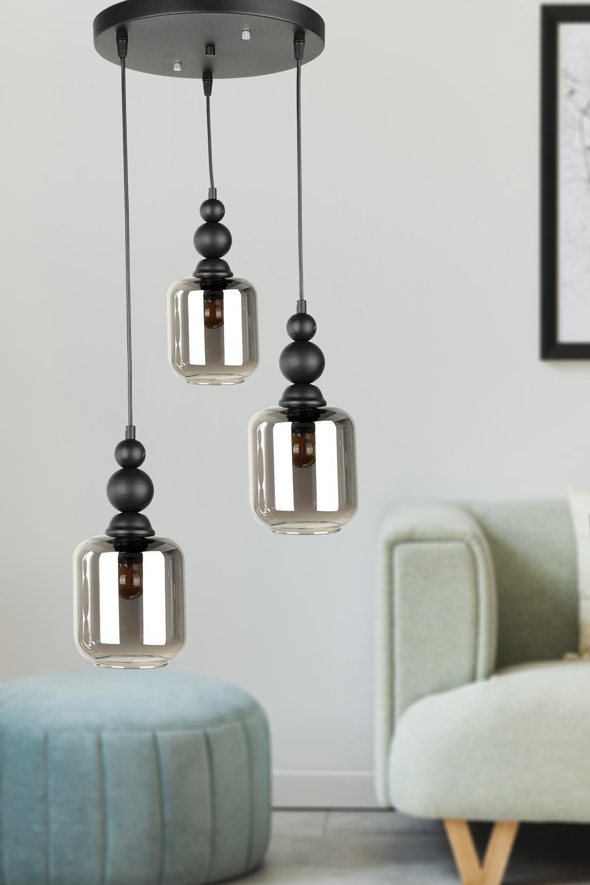 Gölet 3.Lü Avize Siyah
