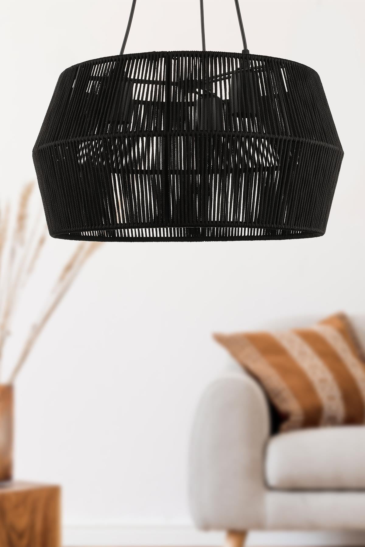 Modeno 3.Lü Avize Siyah 45 Cm