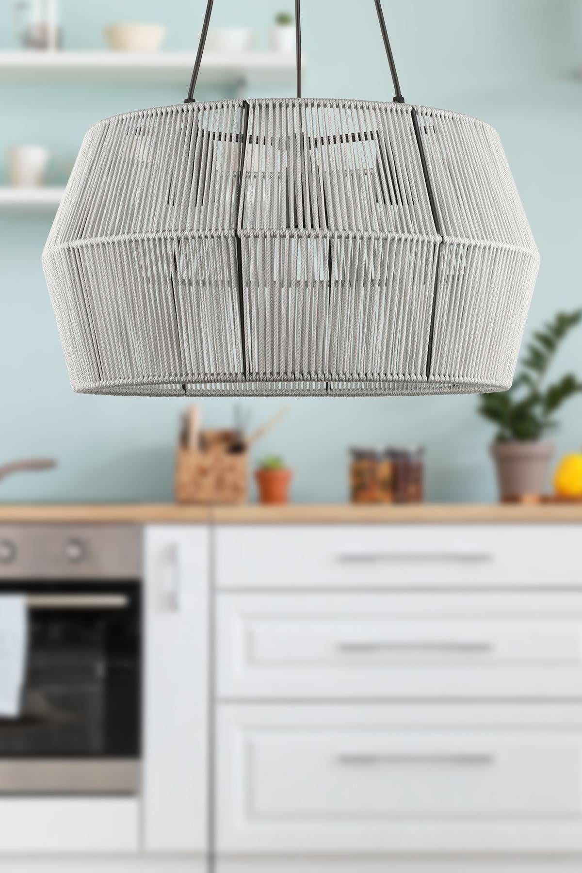 Modeno 3.Lü Avize Açık Gri 45 cm