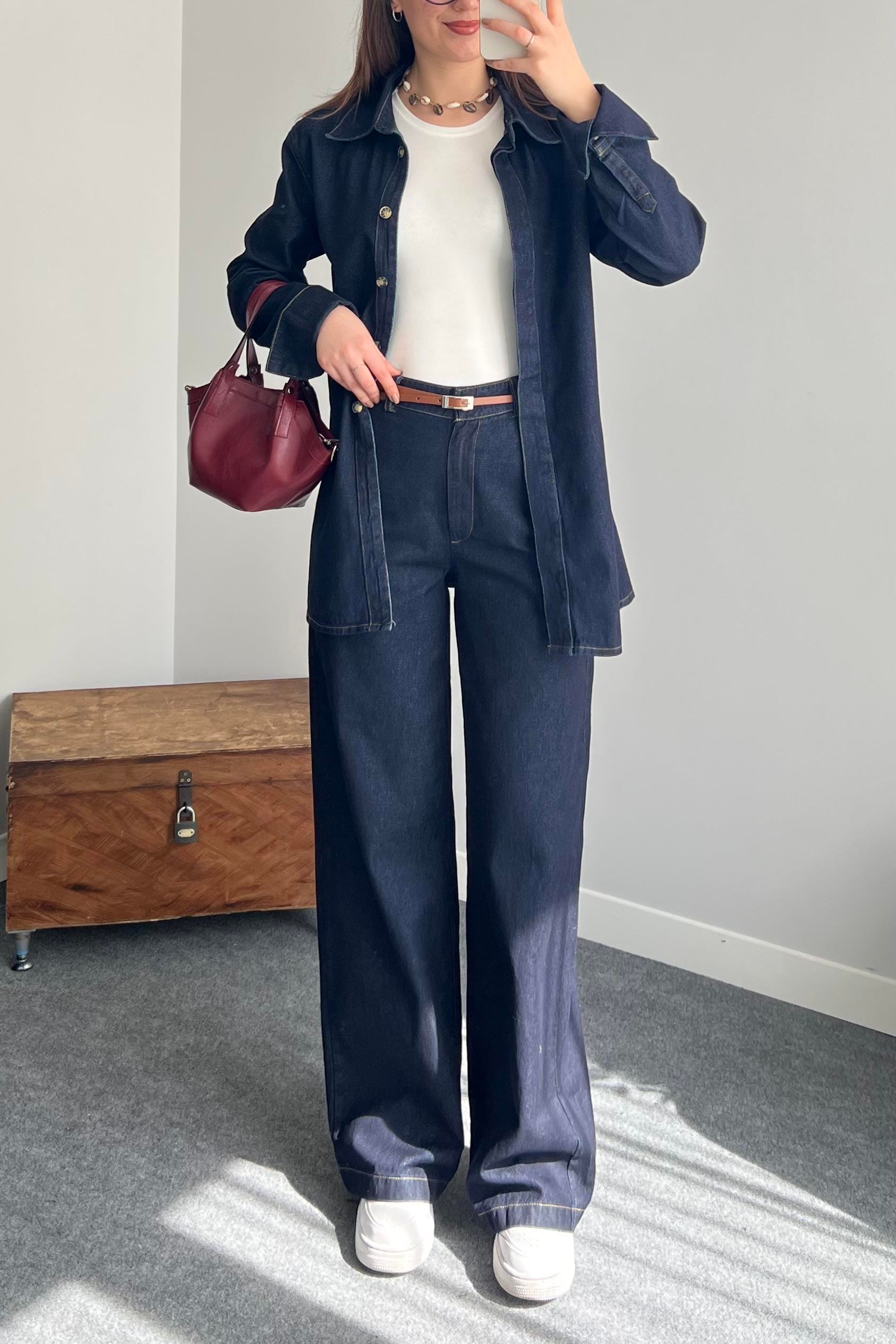 Vatkalı Denim Takım