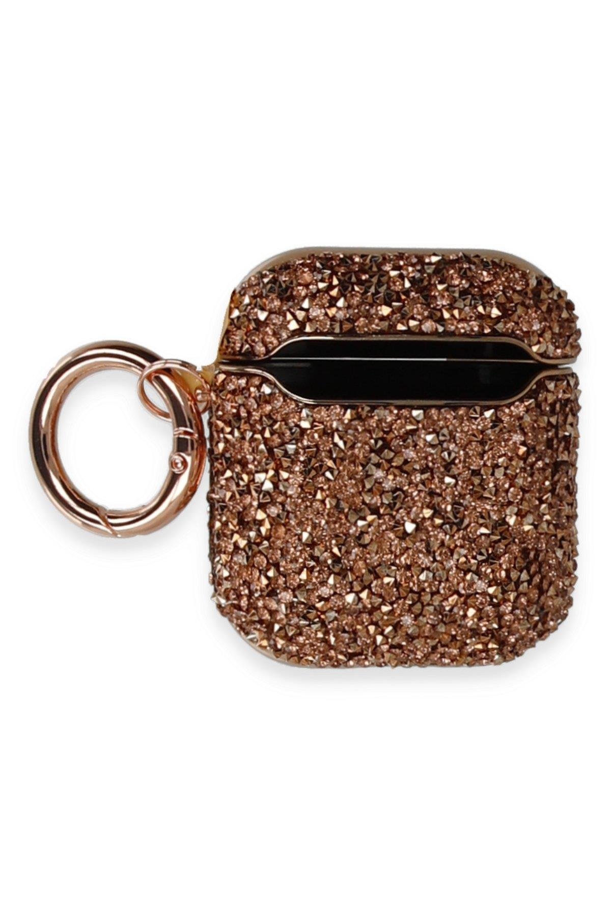 SİMLİ TAŞLI AİRPODS KILIFLARINEWFACEMRTSL01 Apple Airpods 2 (2.nesil) Mira Taşlı Kılıf - Rose Gold