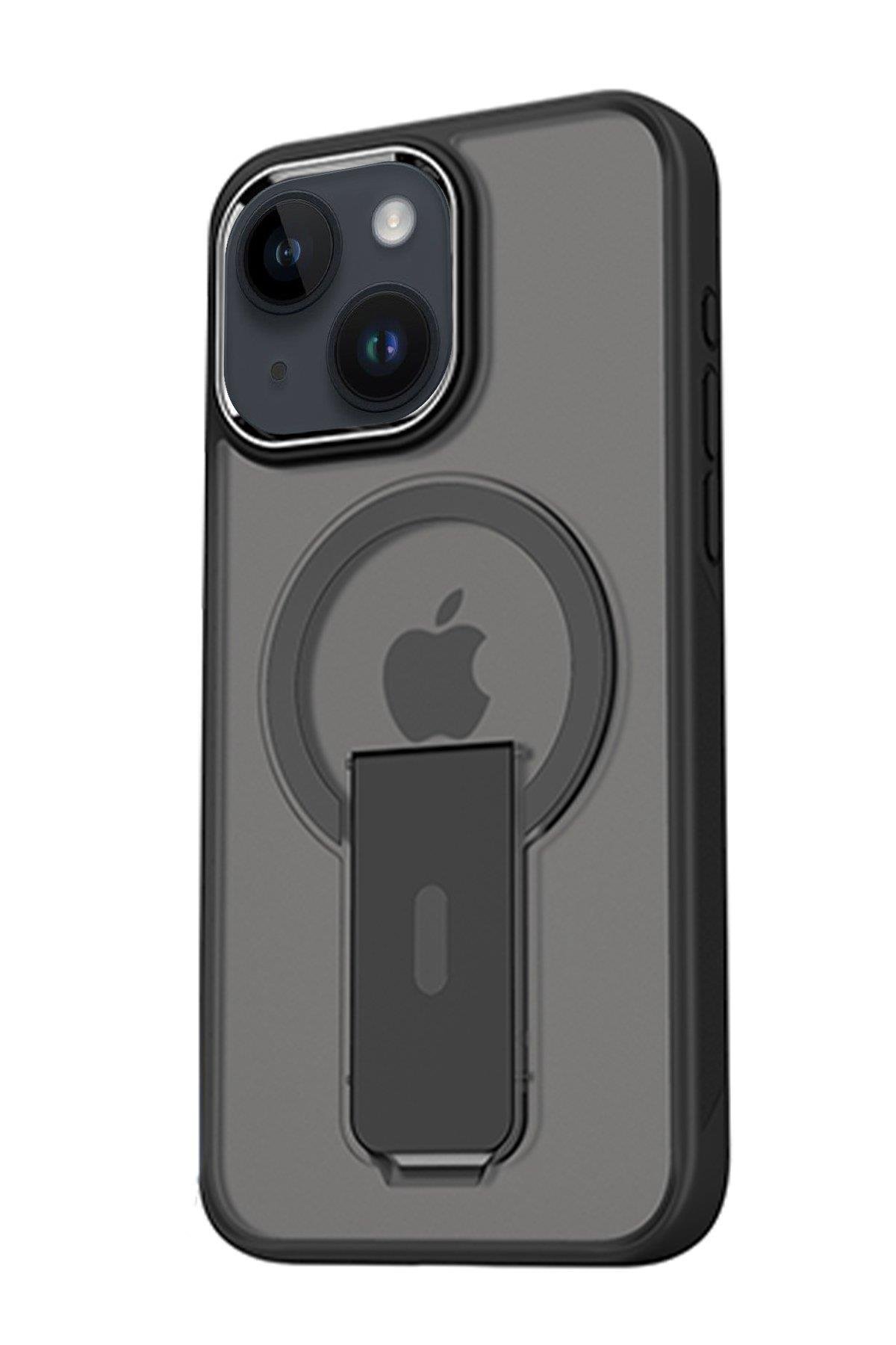 MAGSAFE KILIFLARNEWFACETRKMGSF19Apple iPhone 13 / iPhone 14 / iPhone 15 Tork Magsafe Standlı Kapak - Siyah