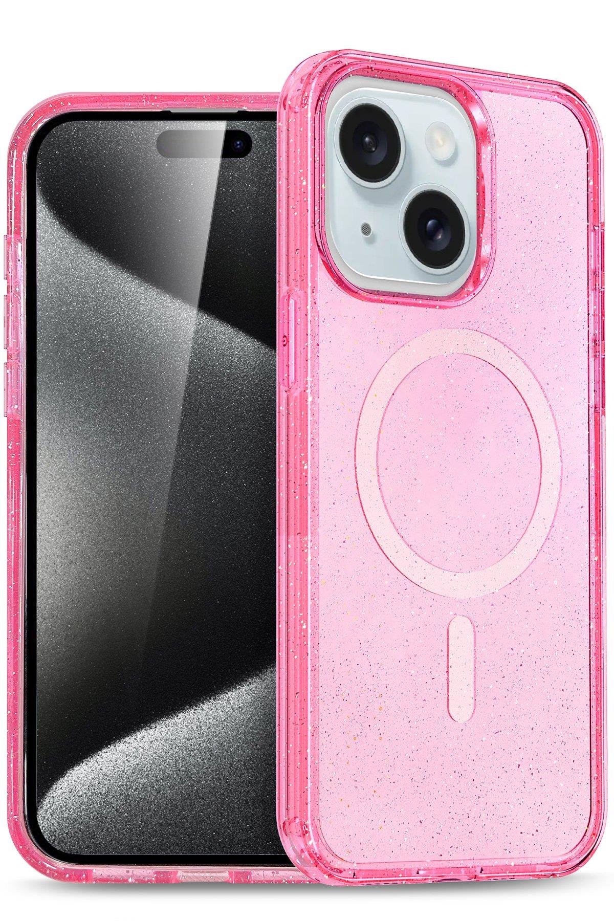 MAGSAFE KILIFLARNEWFACEGLW09Apple iPhone 14 Kılıf Glow Magsafe Kapak - Pembe