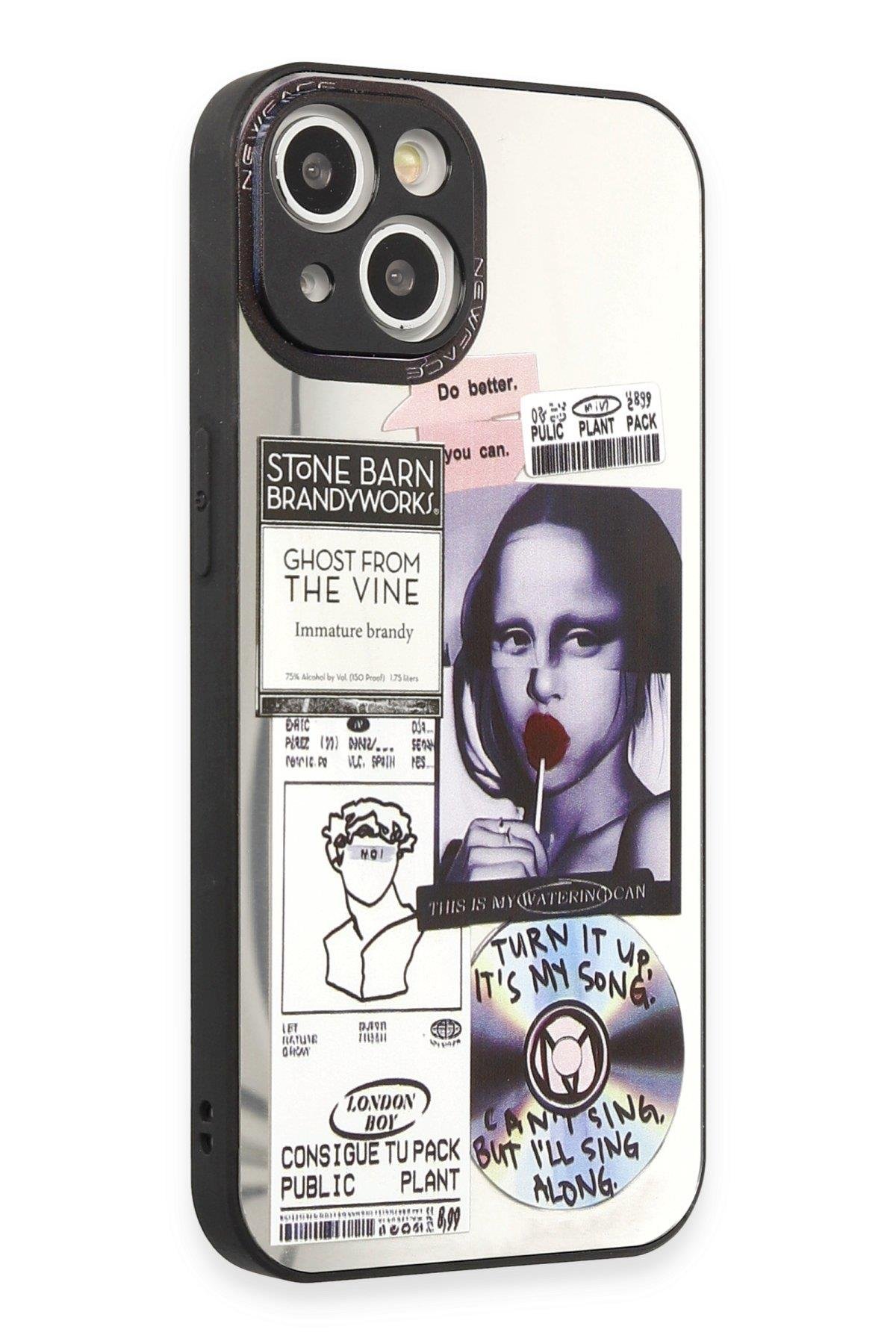 AYNALI KILIFLARNEWFACEMRRR17Apple iPhone 14 Kılıf Mirror Desenli Kapak