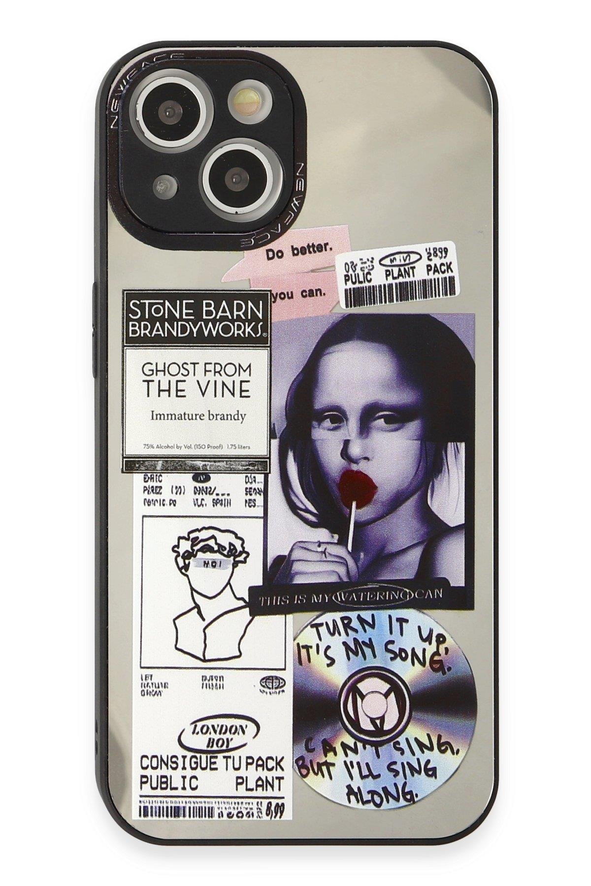 AYNALI KILIFLARNEWFACEMRRR17Apple iPhone 14 Kılıf Mirror Desenli Kapak