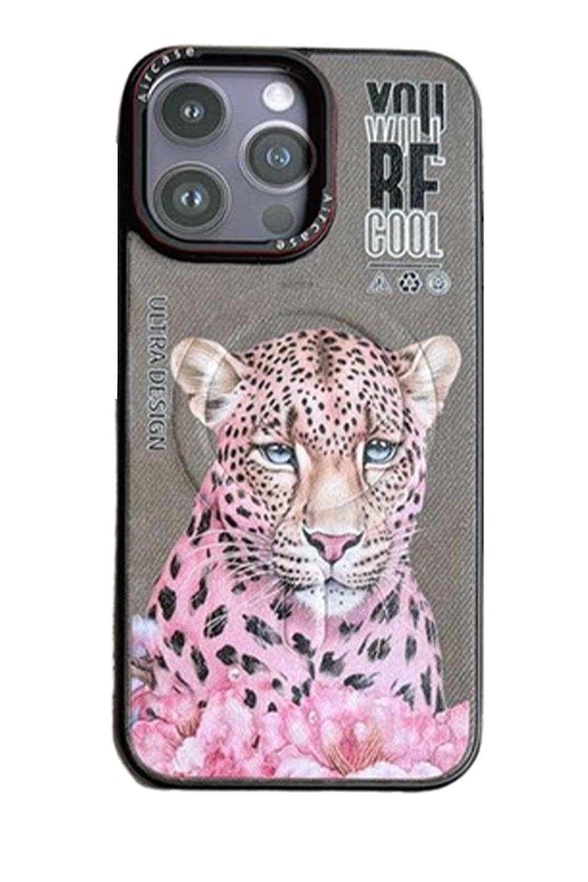 DESENLİ KILIFLARJOKOFNMGSF11Apple iPhone 14 Pro Fun Magsafe Kapak - Natural Grey