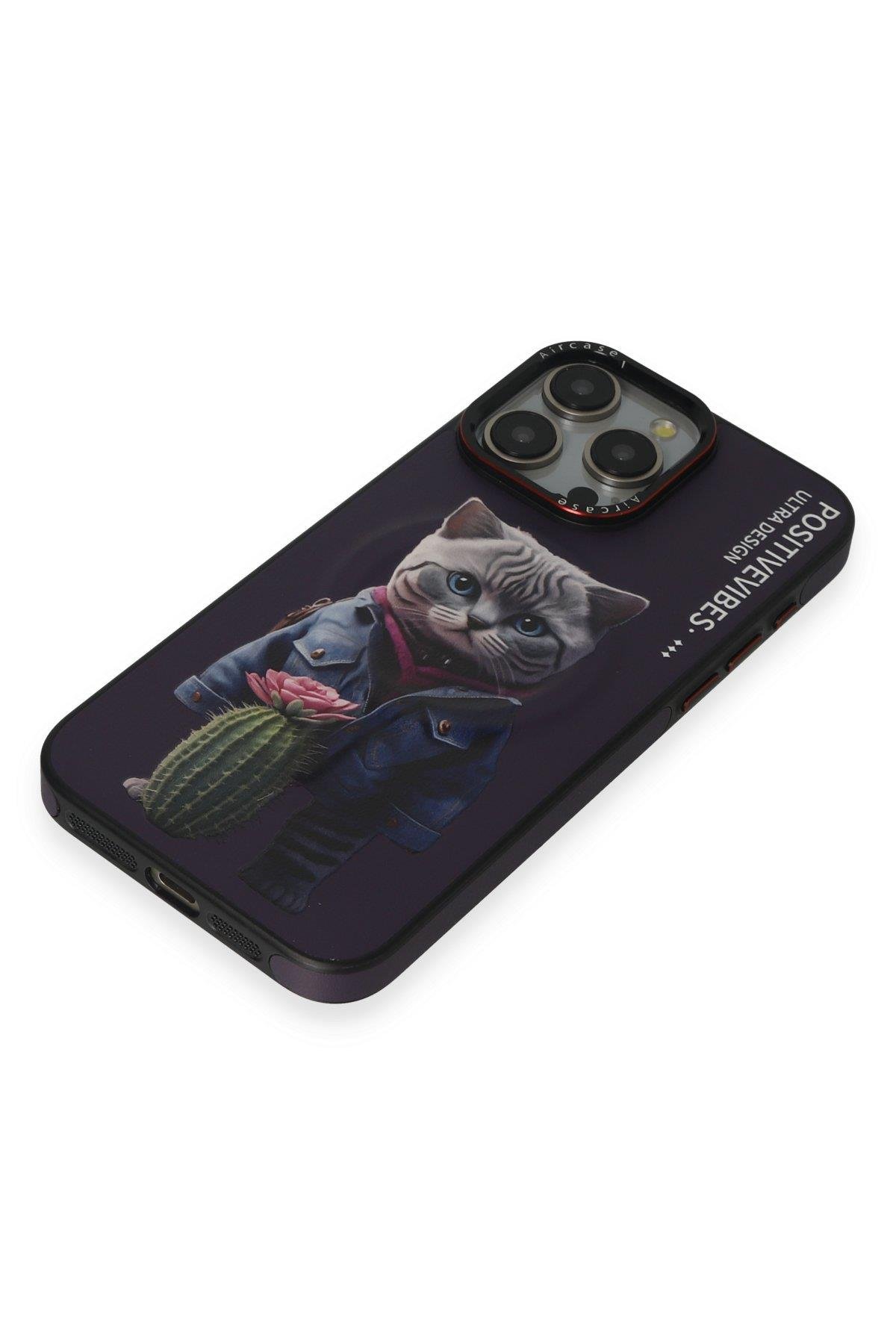 DESENLİ KILIFLARJOKOFNMGSF08Apple iPhone 14 Pro Max Fun Magsafe Kapak - Derin Mor