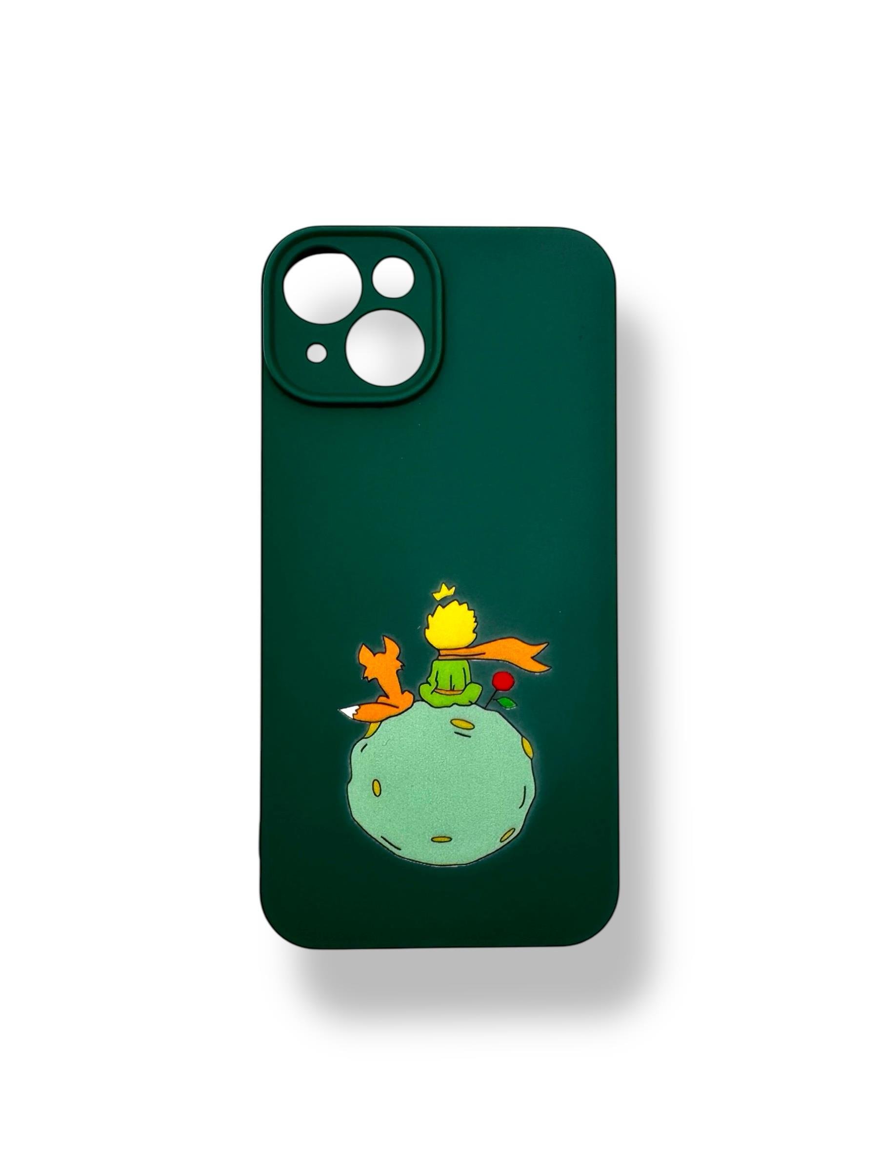 SİLİKON BASKI KILIFLARDIVERSECASESLKN03Apple Iphone 14 Silikon Küçük Prens Baskı Kılıf - Koyu Yeşil