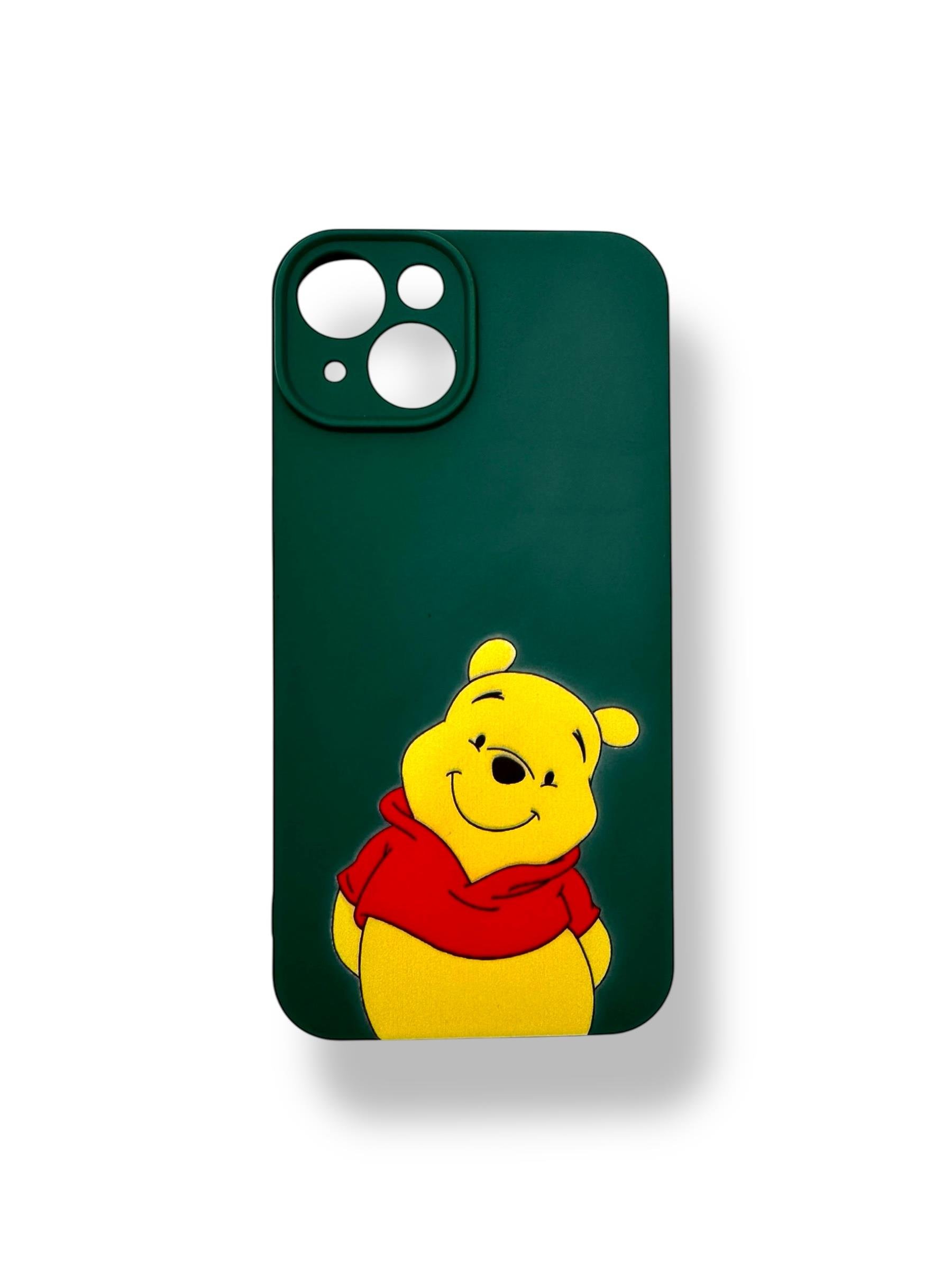 SİLİKON BASKI KILIFLARDIVERSECASESLKN11Apple Iphone 14 Silikon Winnie The Pooh Baskı Kılıf - Koyu Yeşil