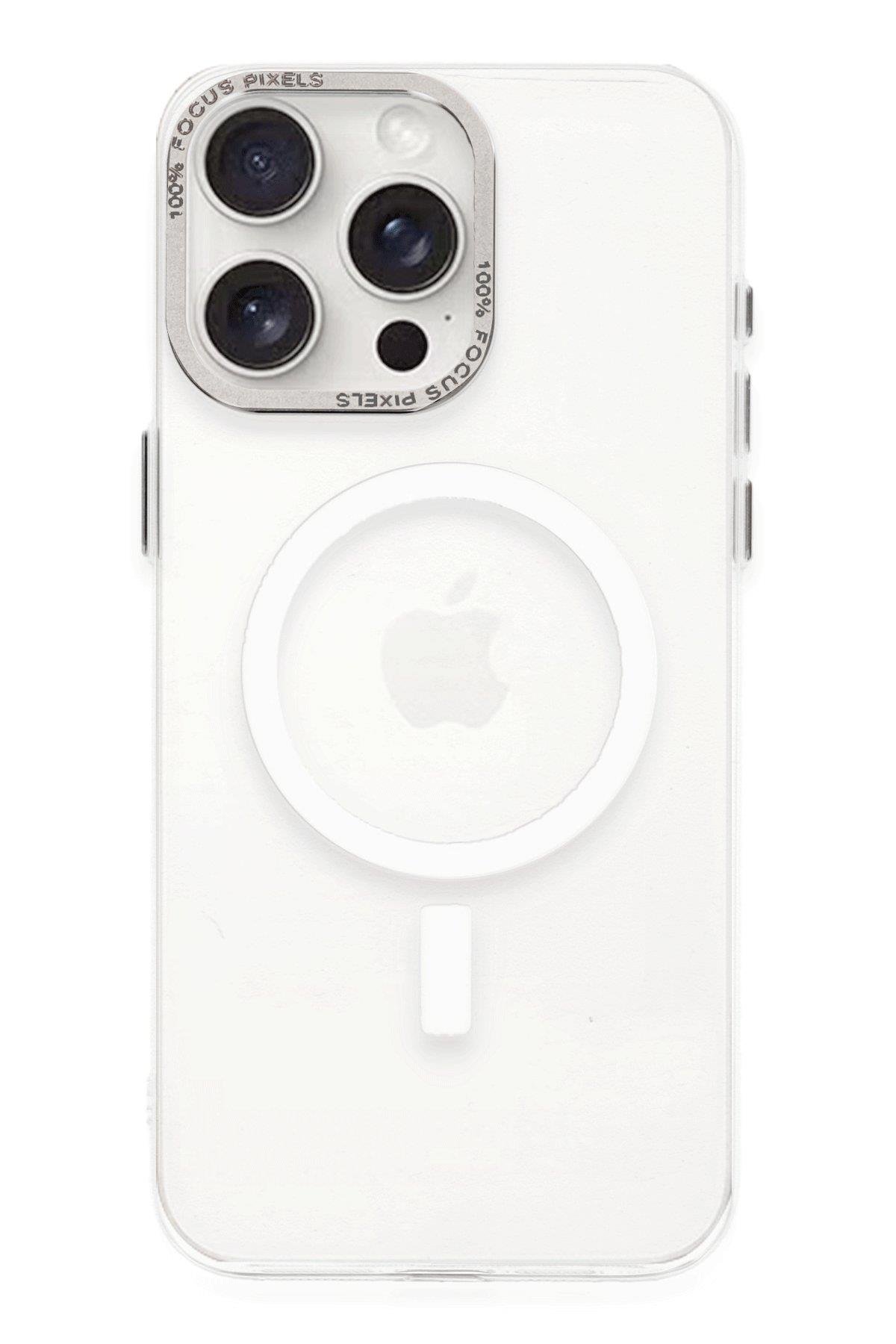 MAGSAFE KILIFLARNEWFACEANKPC01Apple iPhone 15 Pro Kılıf Anka PC Magneticsafe Sert Metal Kapak - Şeffaf