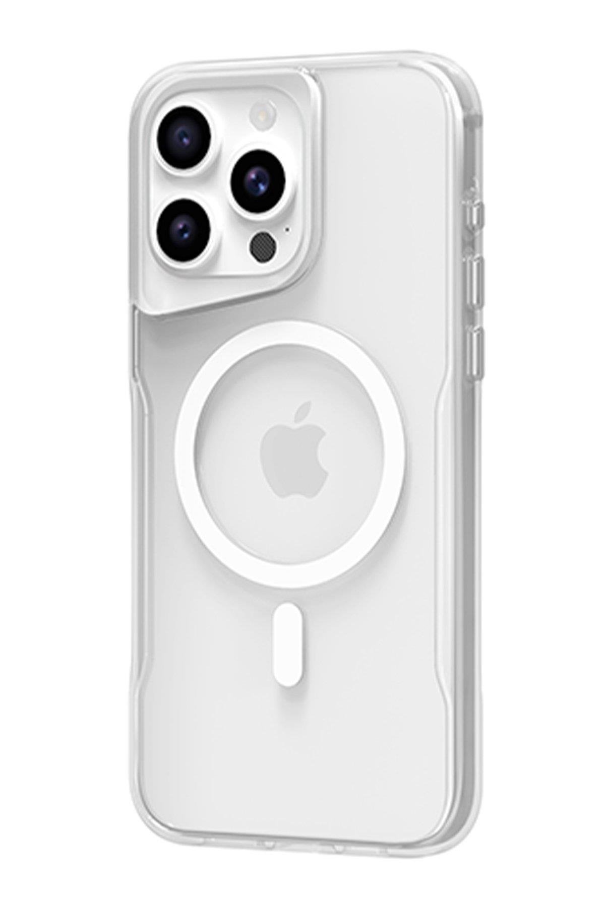 MAGSAFE KILIFLARNEWFACEMGSF05Apple iPhone 15 Pro Kılıf PC Poso Magsafe Kılıf - Şeffaf