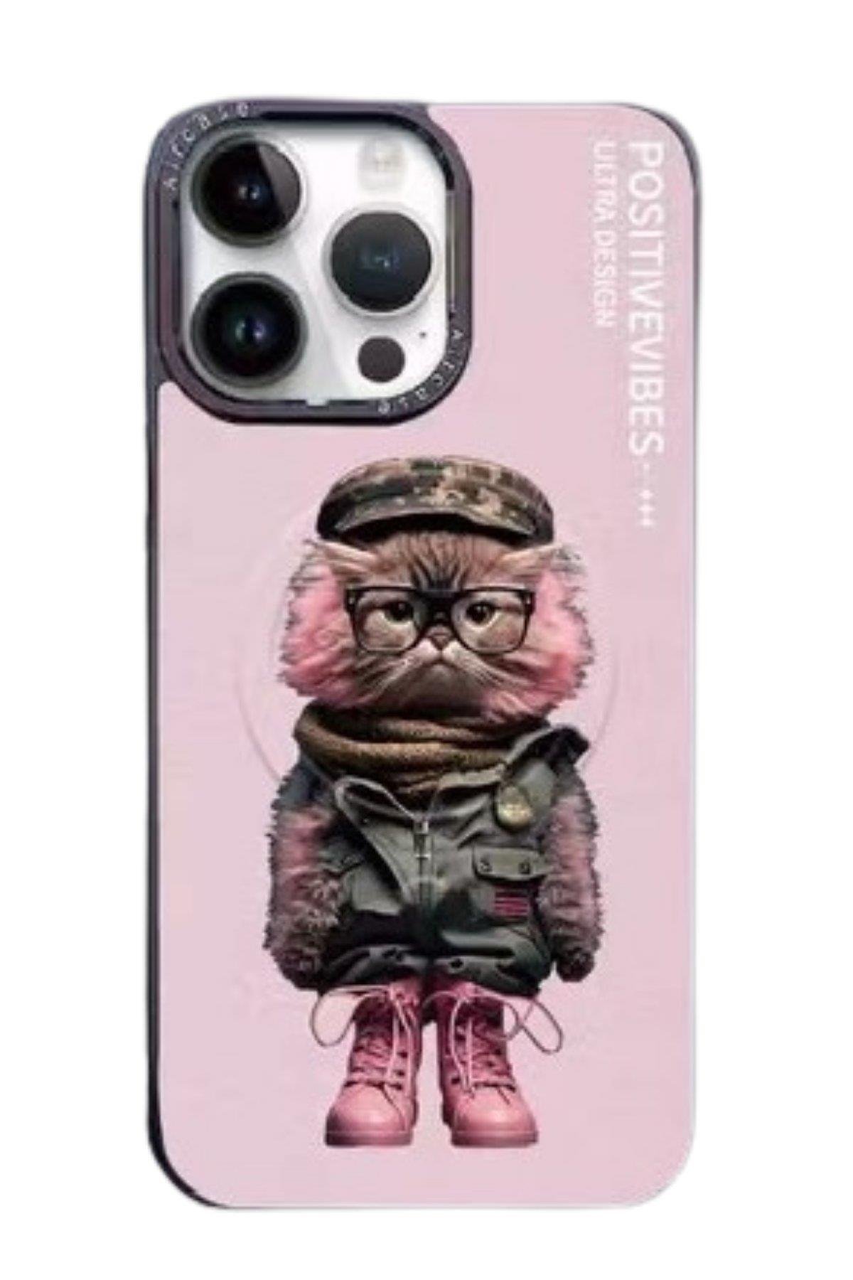 DESENLİ KILIFLARJOKOFNMGSF01Apple iPhone 15 Pro Max Fun Magsafe Kapak - Pembe