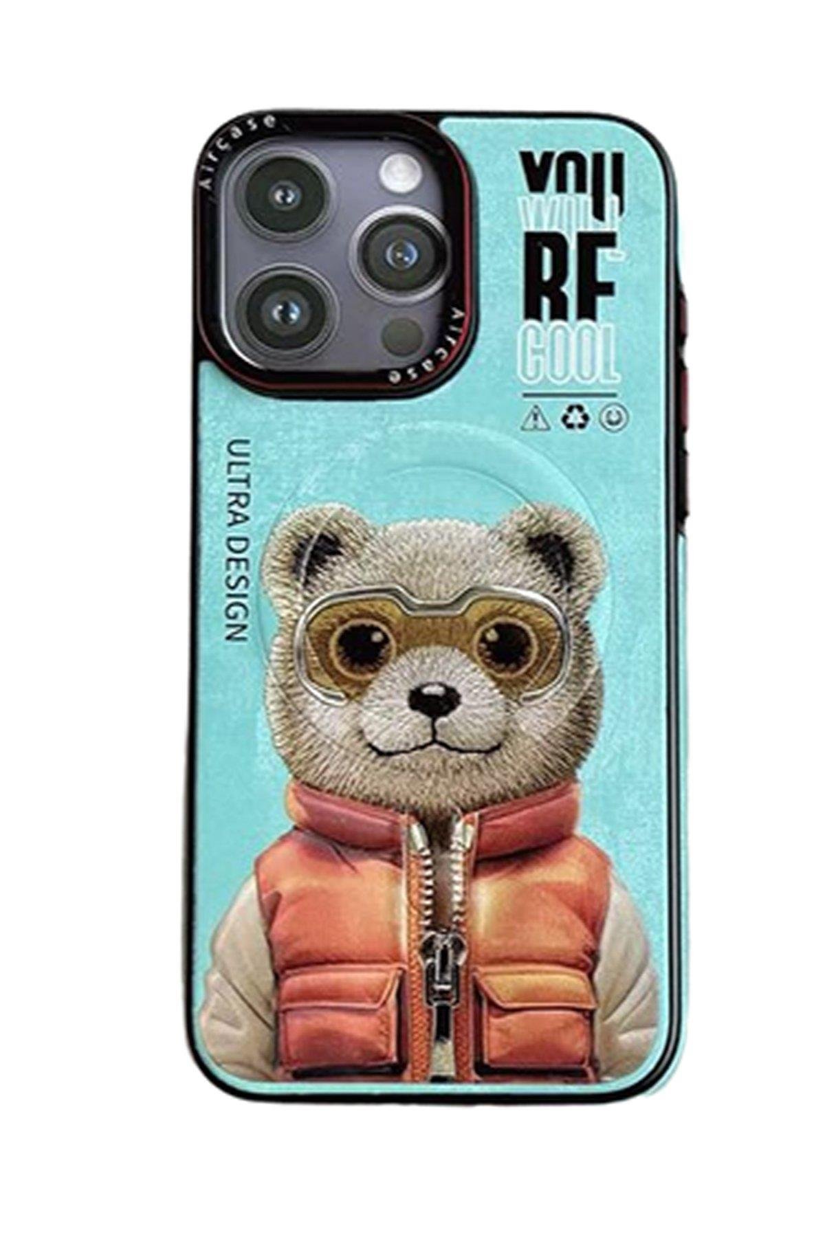 DESENLİ KILIFLARJOKOFNMGSF02Apple iPhone 15 Pro Max Fun Magsafe Kapak - Turkuaz