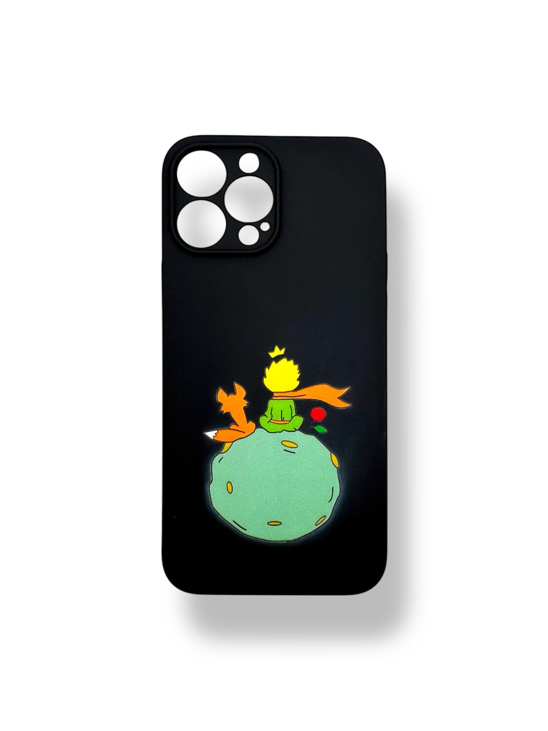 SİLİKON BASKI KILIFLARDIVERSECASESLKN45Apple Iphone 15 Pro Max Silikon Küçük Prens Baskı Kılıf - Siyah