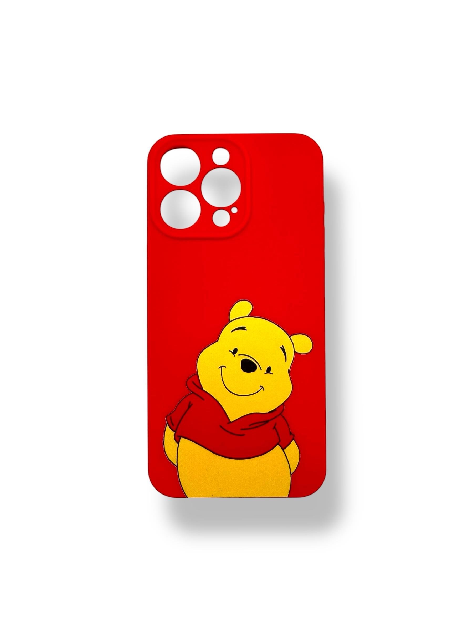 SİLİKON BASKI KILIFLARDIVERSECASESLKN54Apple Iphone 15 Pro Max Silikon Winnie The Pooh Baskı Kılıf - Kırmızı