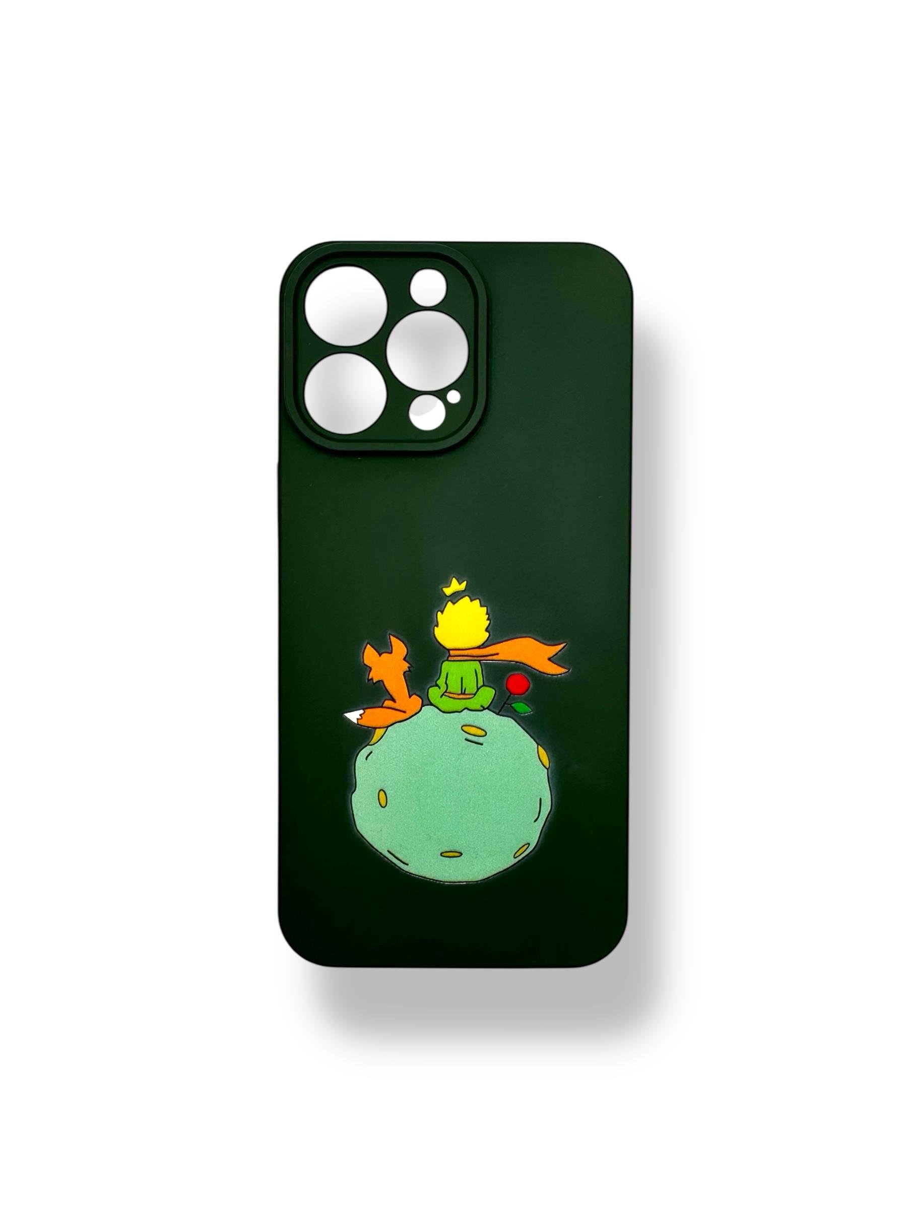 SİLİKON BASKI KILIFLARDIVERSECASESLKN27Apple Iphone 15 Pro Silikon Küçük Prens Baskı Kılıf - Koyu Yeşil