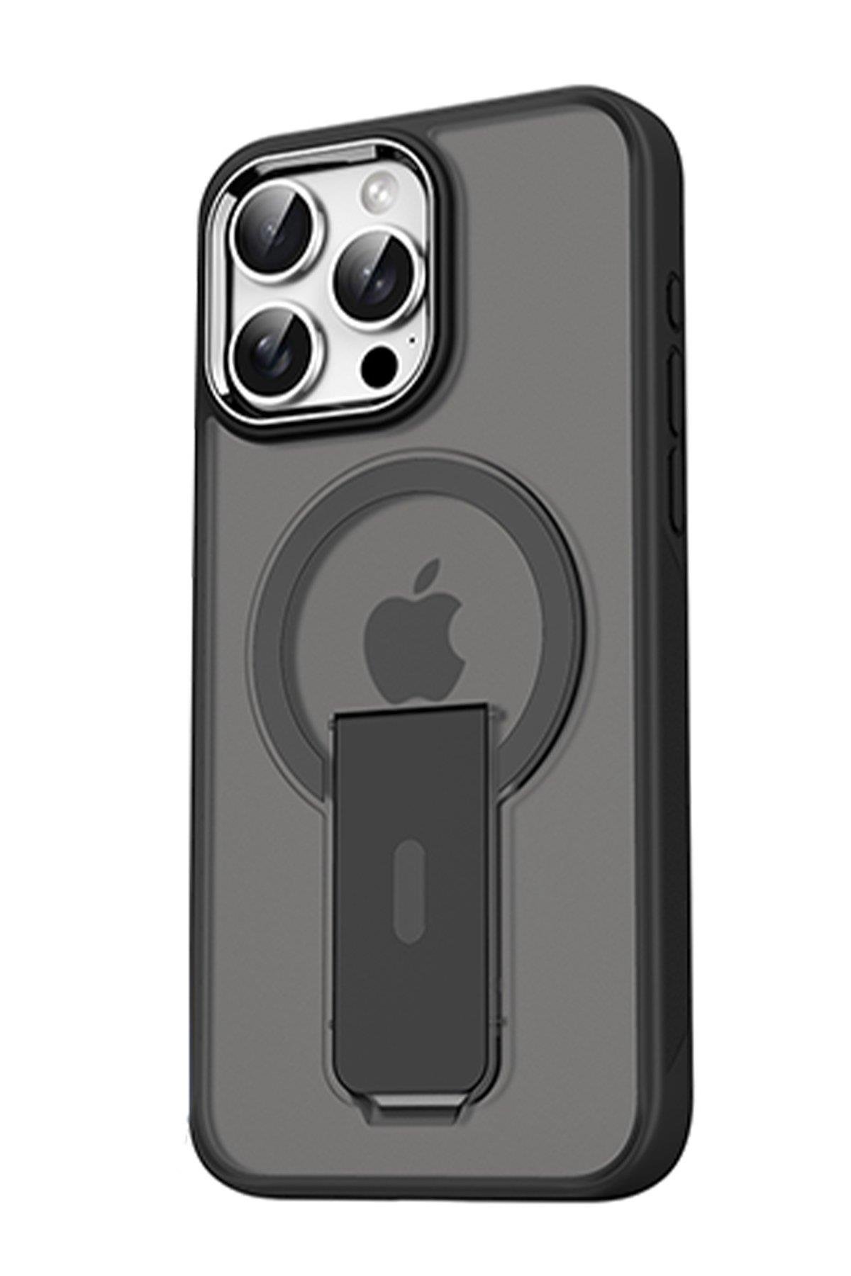 MAGSAFE KILIFLARNEWFACETRKMGSF07Apple iPhone 15 Pro Tork Magsafe Standlı Kapak - Siyah