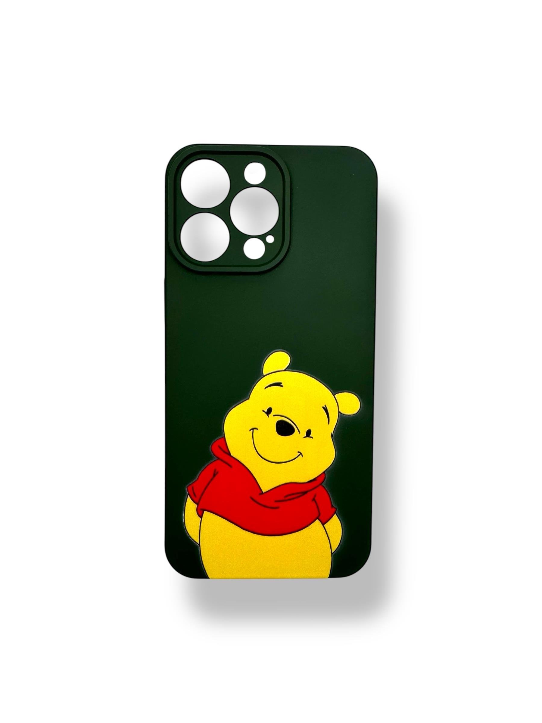 SİLİKON BASKI KILIFLARDIVERSECASESLKN28Apple Iphone 15 Silikon Winnie The Pooh Baskı Kılıf - Koyu Yeşil