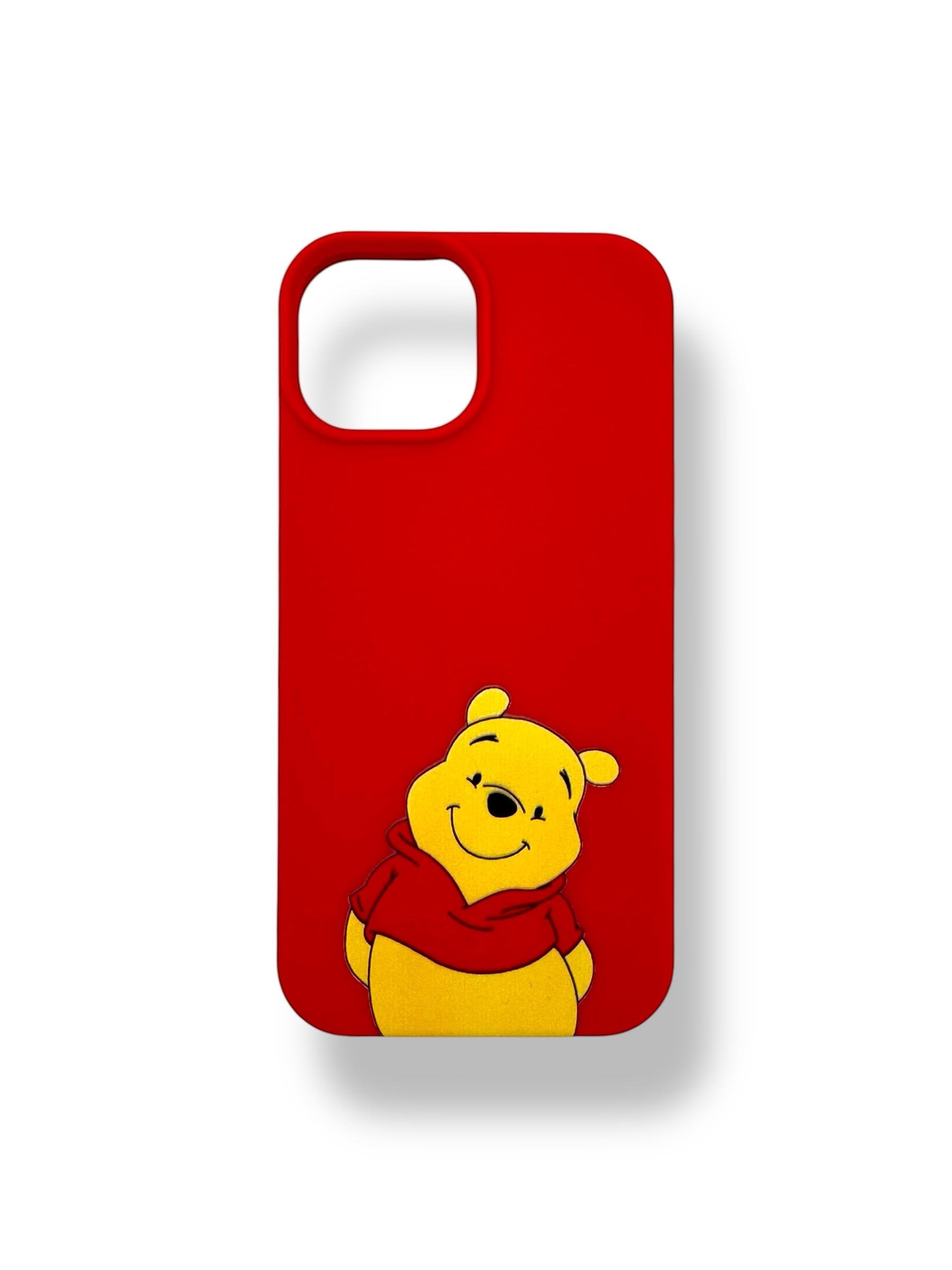 SİLİKON BASKI KILIFLARDIVERSECASESLKN25Apple Iphone 15 Silikon Winnie The Pooh Baskı Kılıf - Kırmızı