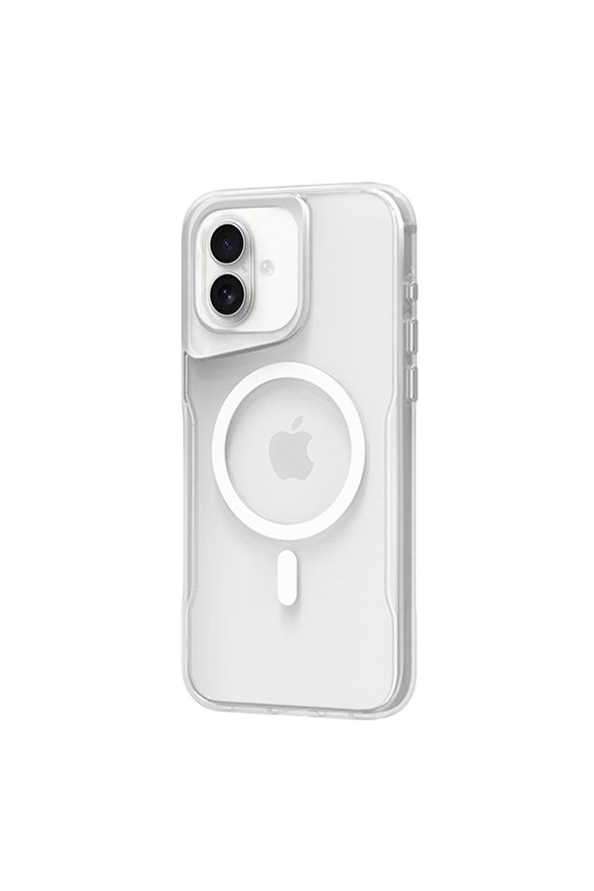 MAGSAFE KILIFLARNEWFACEMGSF07Apple iPhone 16 Kılıf PC Poso Magsafe Kılıf - Şeffaf