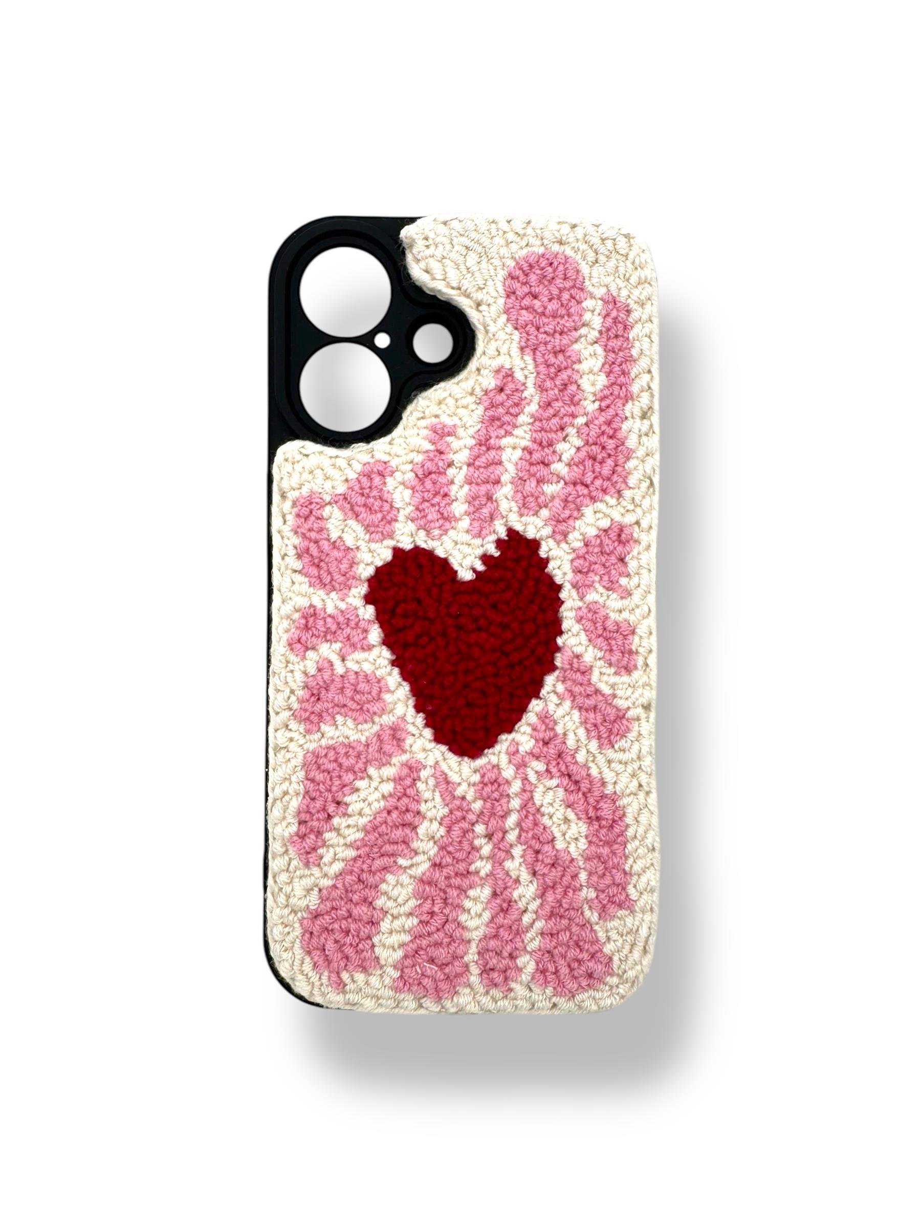 PUNCH İŞLEMELİ KILIFLARDIVERSECASEPNCH64Apple Iphone 16 Plus İşlemeli Kılıf - Kalp Desenli