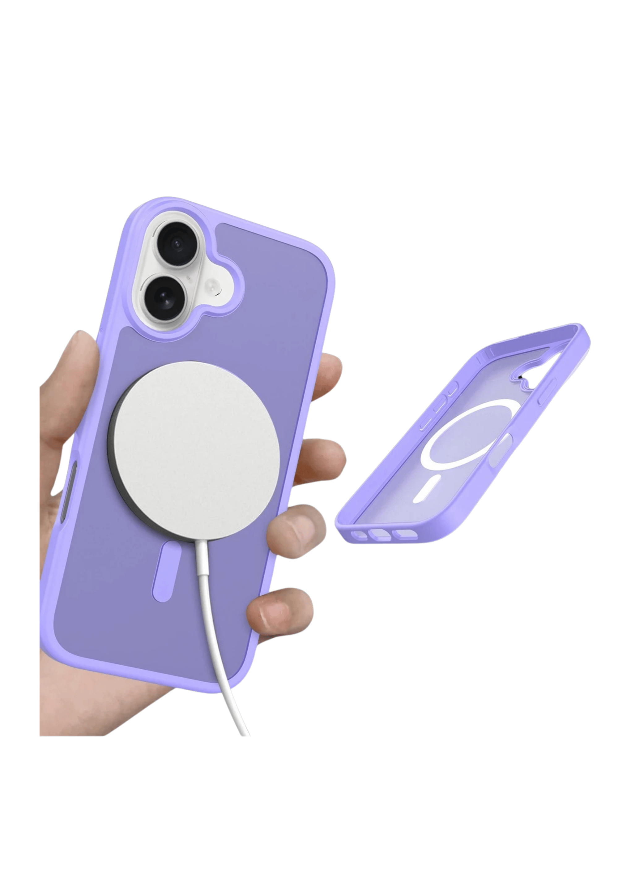 MAGSAFE KILIFLARJOKOJTSKN19Apple iPhone 16 Plus Jota MagSafe Uyumlu Şeffaf Telefon Kılıfı – Lila