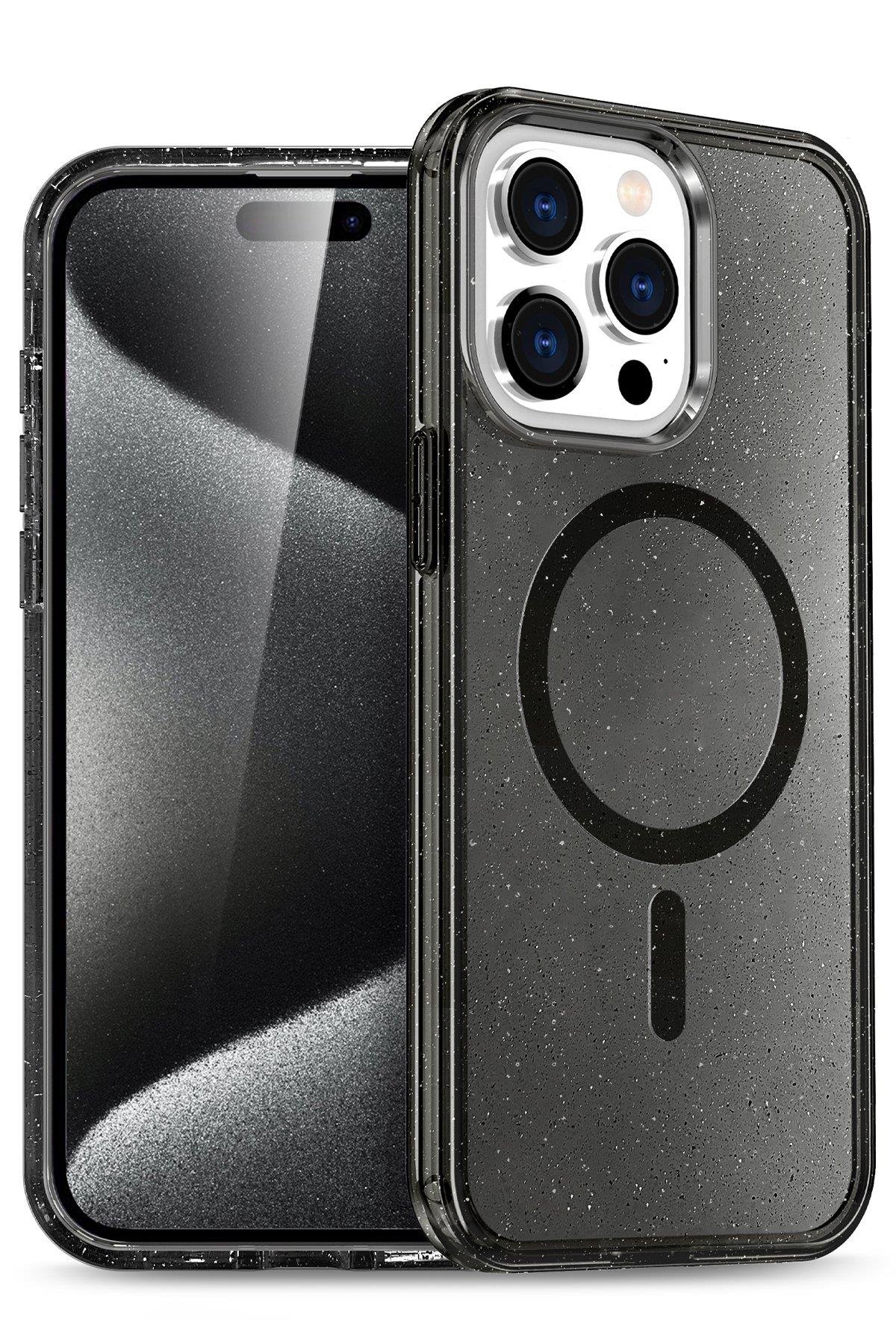 MAGSAFE KILIFLARNEWFACEGLW18Apple iPhone 16 Pro Kılıf Glow Magsafe Kapak - Siyah