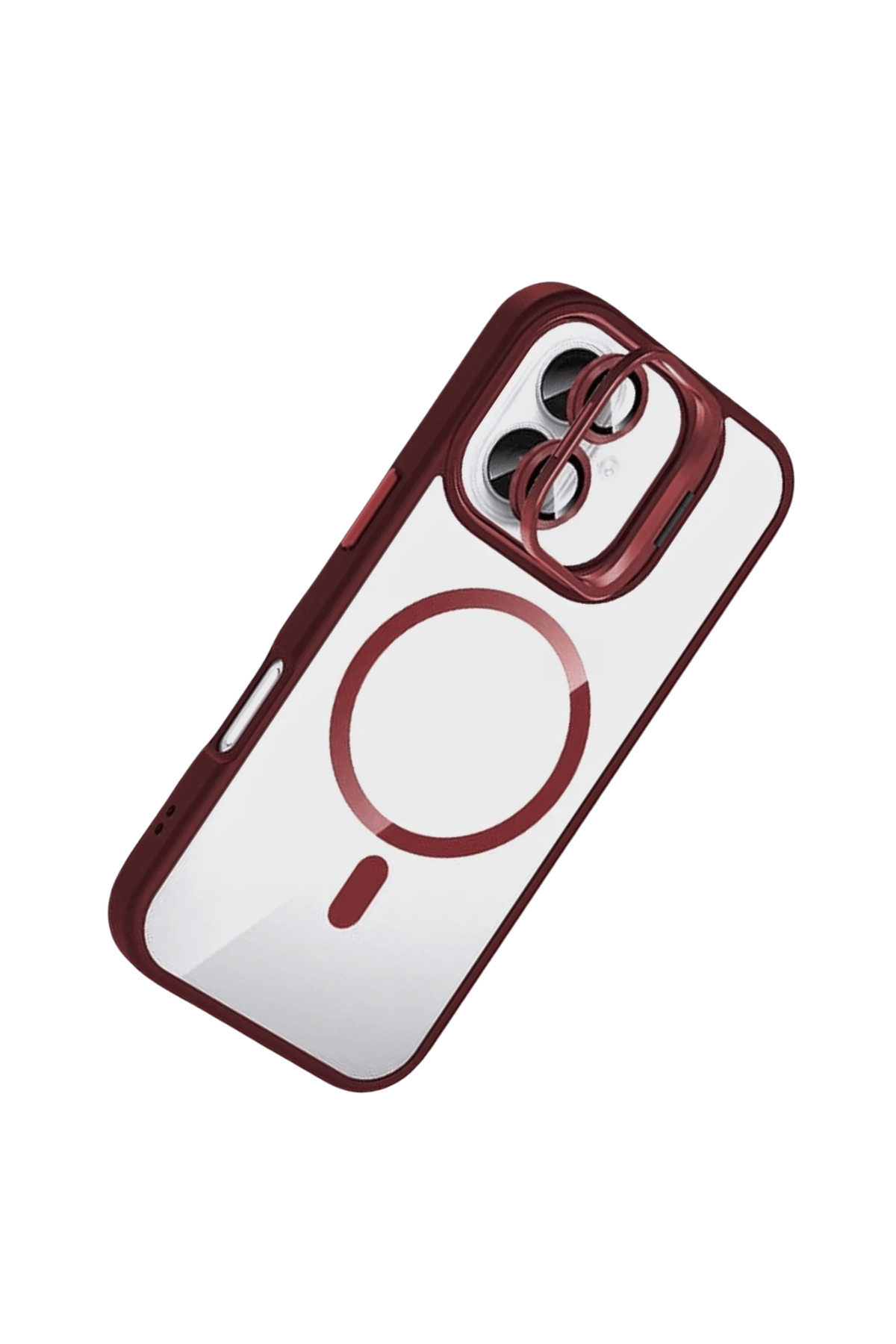 MAGSAFE KILIFLARJOKORMMLNSL23Apple iPhone 16 Remim Lensli MagSafe Standlı Darbe Korumalı Kılıf – Bordo